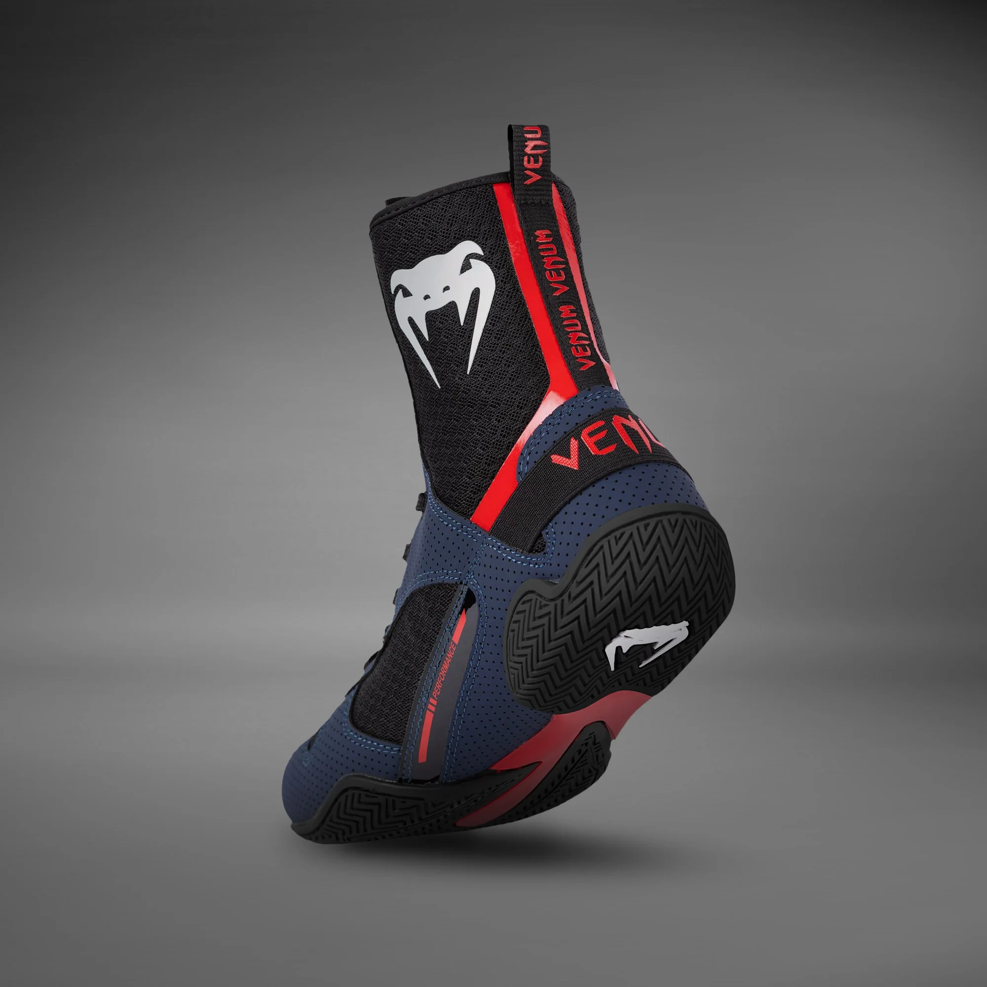 Venum Elite Boxing Shoes - Navy/Black/Red - Image 6
