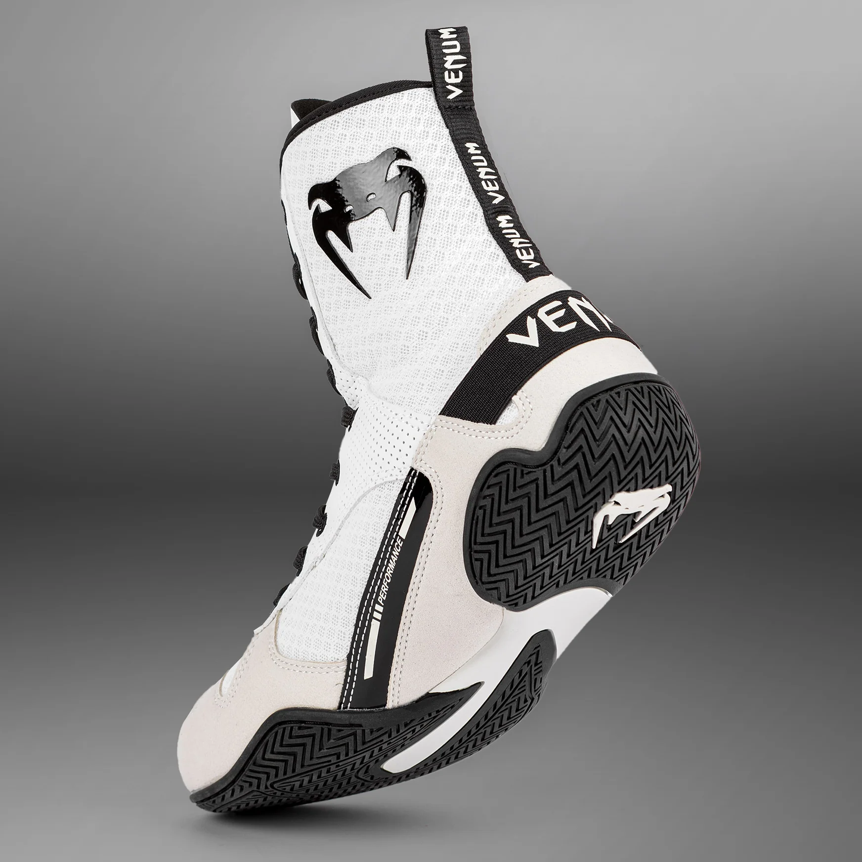 Venum Elite Boxing Shoes - White/Black - Image 9