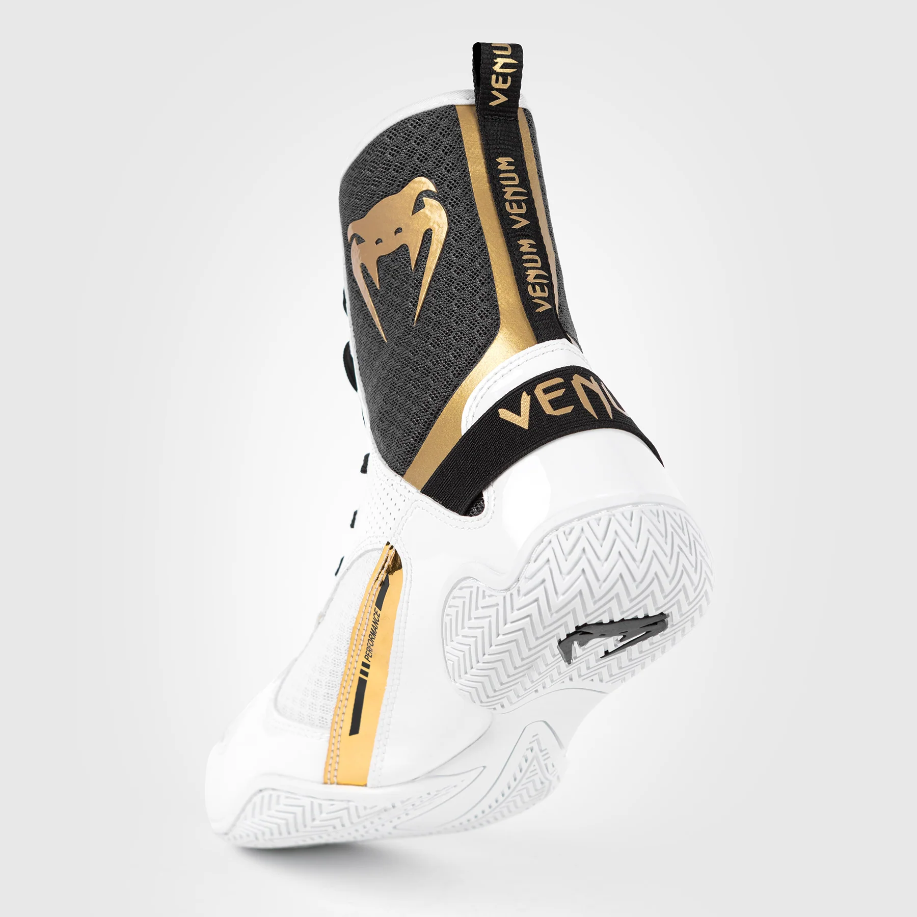 Venum Elite Boxing Shoes - White/Black/Gold - Image 6