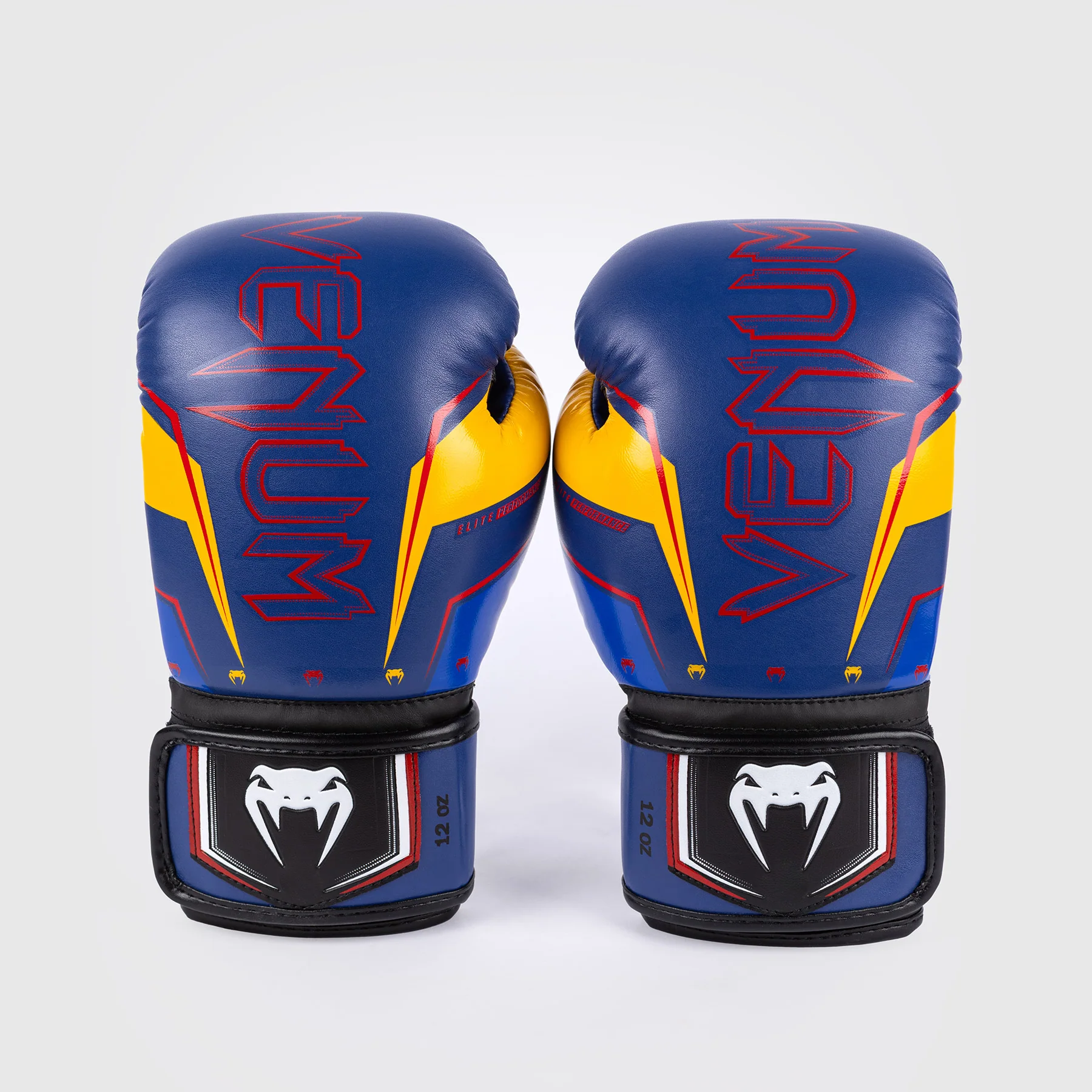 Venum Elite Evo Boxing Gloves - Blue/Yellow - Image 3