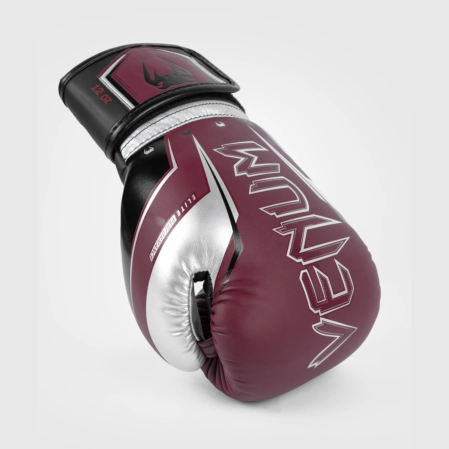 Venum Elite Evo Boxing Gloves - Burgundy/Silver - Image 7