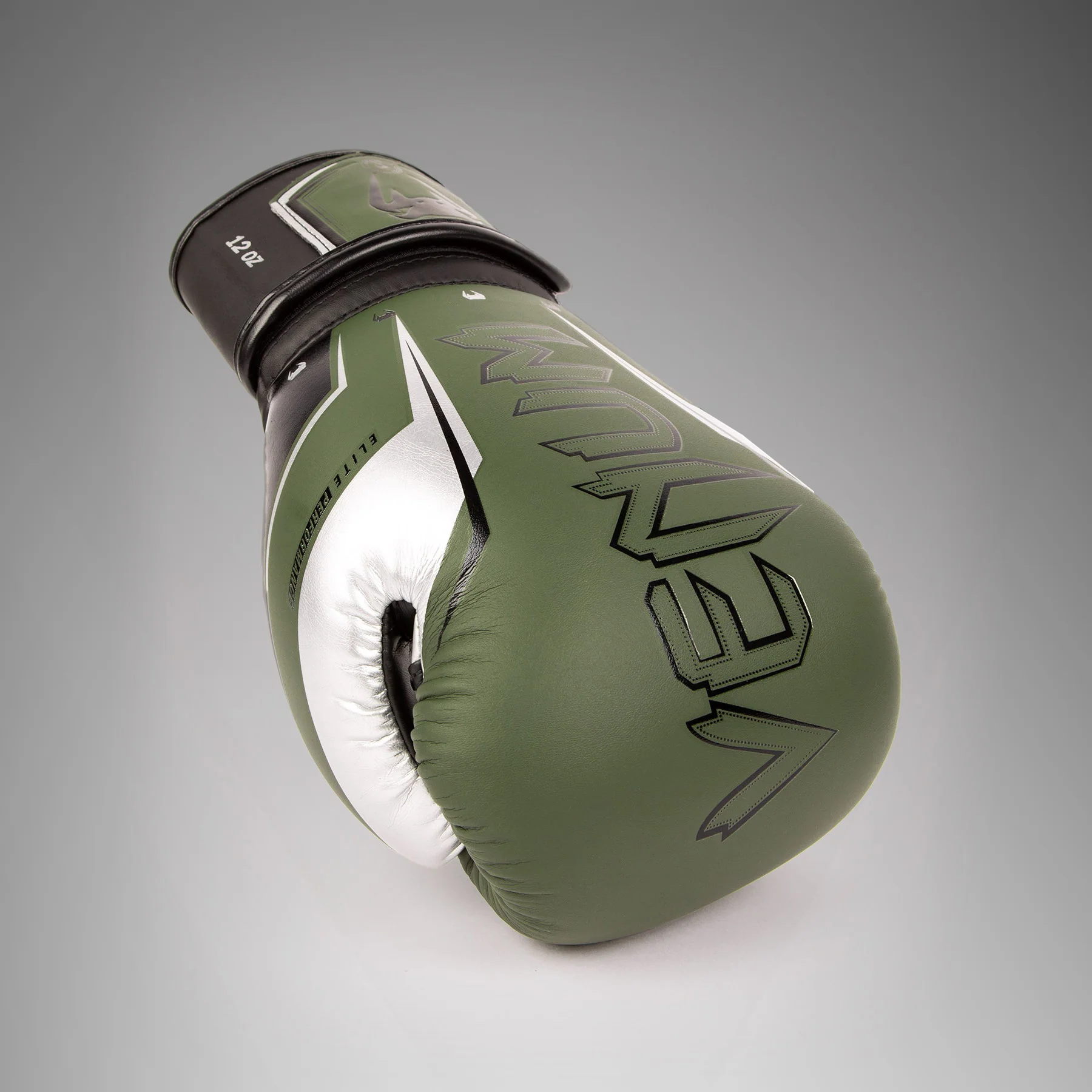 Venum Elite Evo Boxing Gloves - Khaki/Silver - Image 4