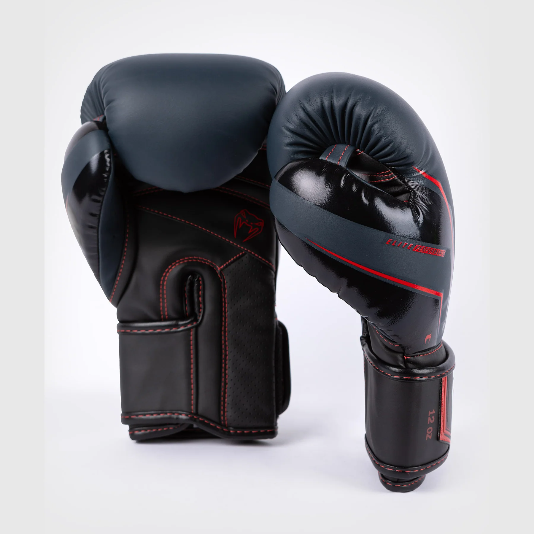 Venum Elite Evo Boxing Gloves - Navy/Black/Red - Image 2