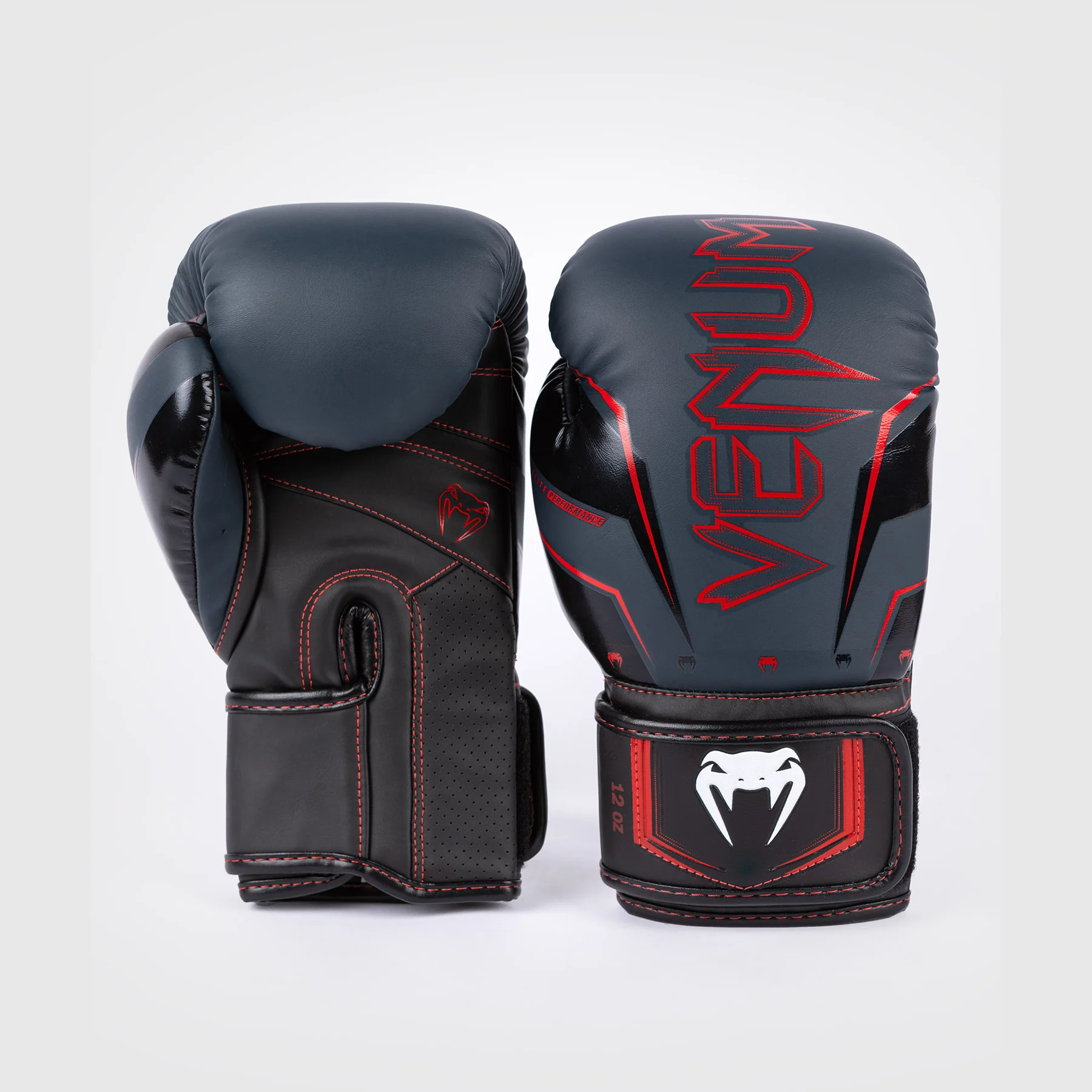 Venum Elite Evo Boxing Gloves - Navy/Black/Red - Image 6