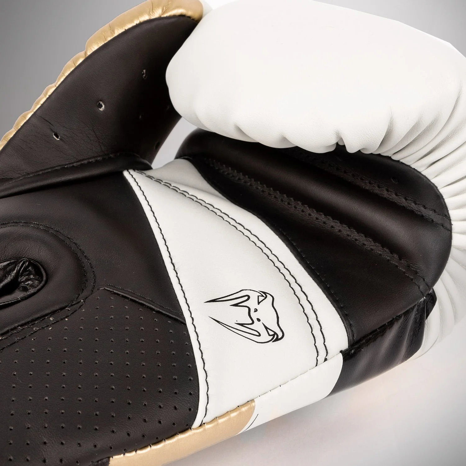 Venum Elite Evo Boxing Gloves - White/Gold - Image 6