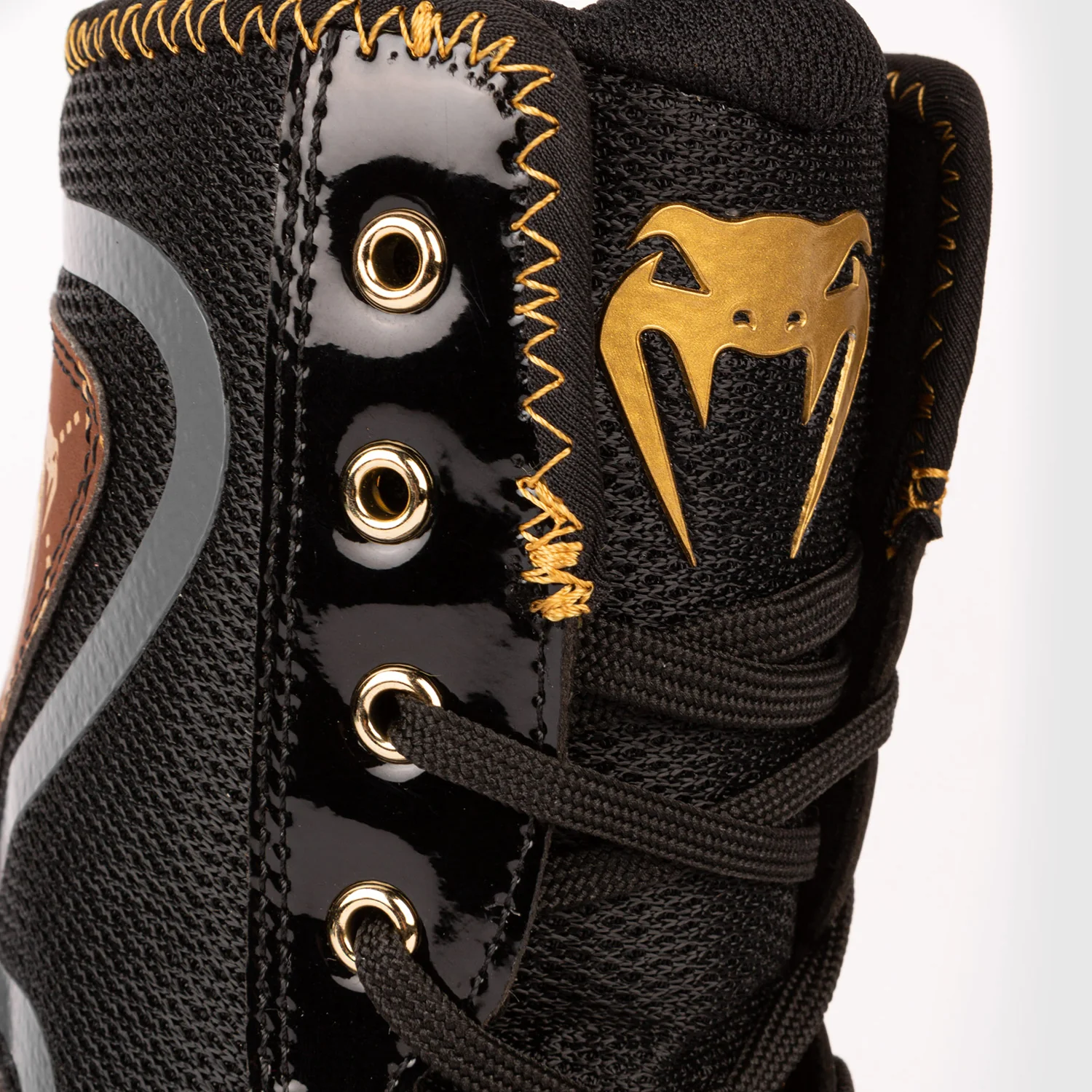 Venum Elite Evo Monogram Boxing Shoes – Black/Brown - Image 10