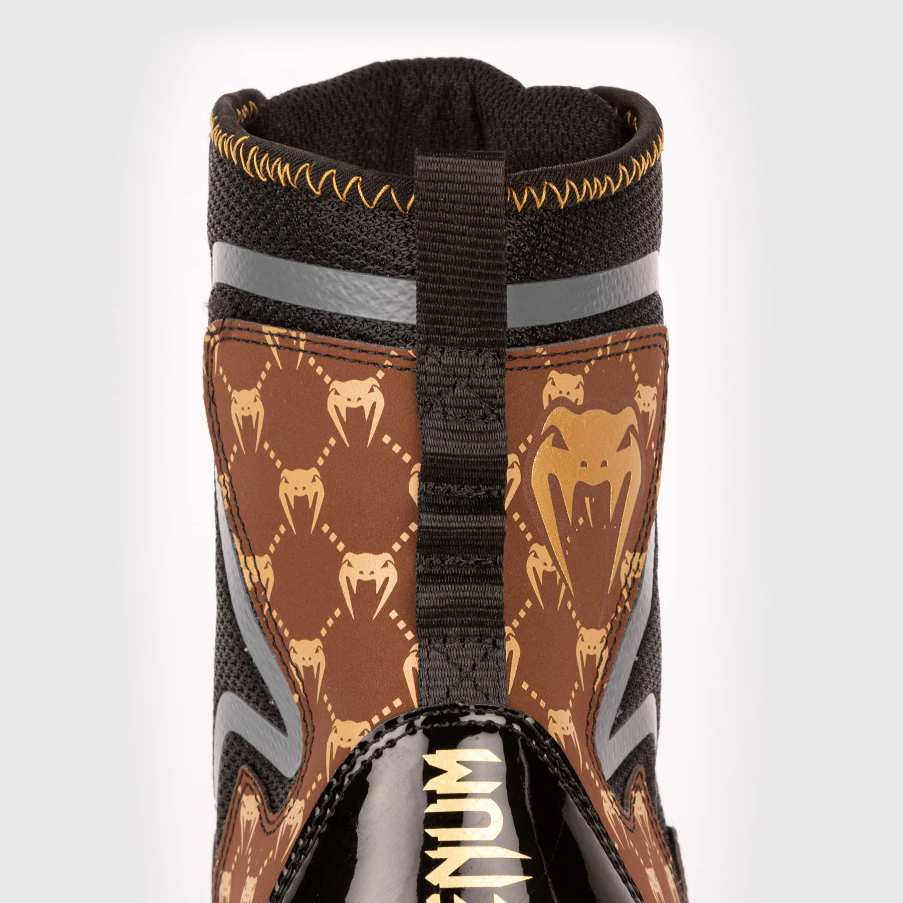 Venum Elite Evo Monogram Boxing Shoes – Black/Brown - Image 7