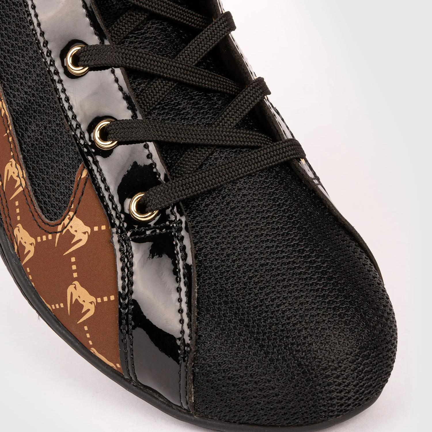 Venum Elite Evo Monogram Boxing Shoes – Black/Brown - Image 9
