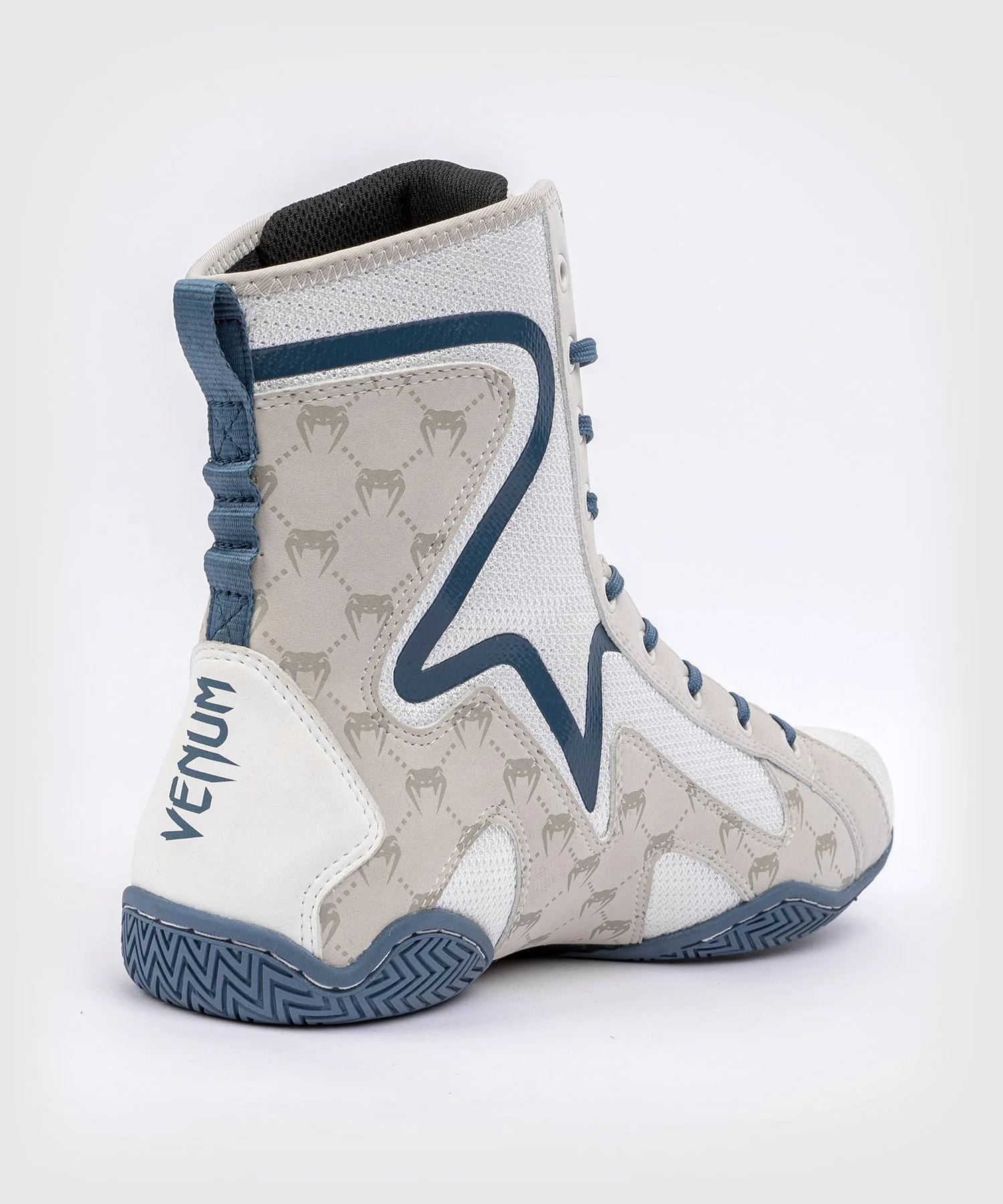 Venum Elite Evo Monogram Boxing Shoes - White/Blue - Image 5