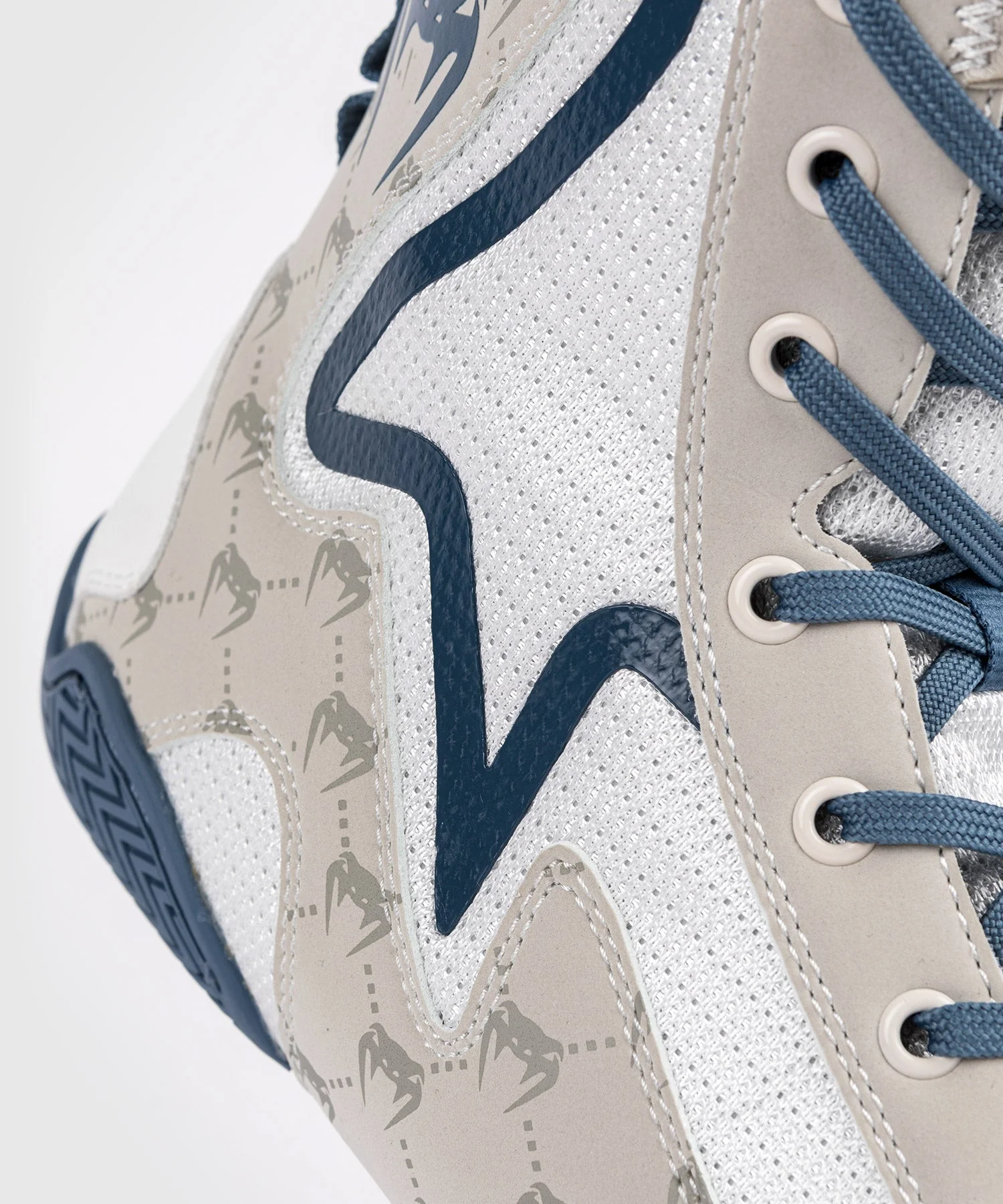 Venum Elite Evo Monogram Boxing Shoes - White/Blue - Image 7