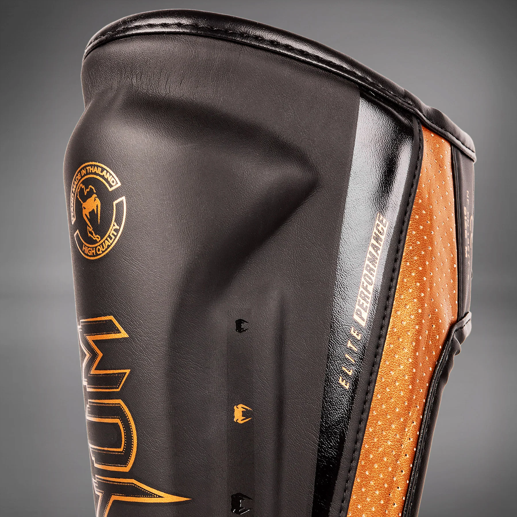 Venum Elite Evo Shinguards - Black/Bronze - Image 3