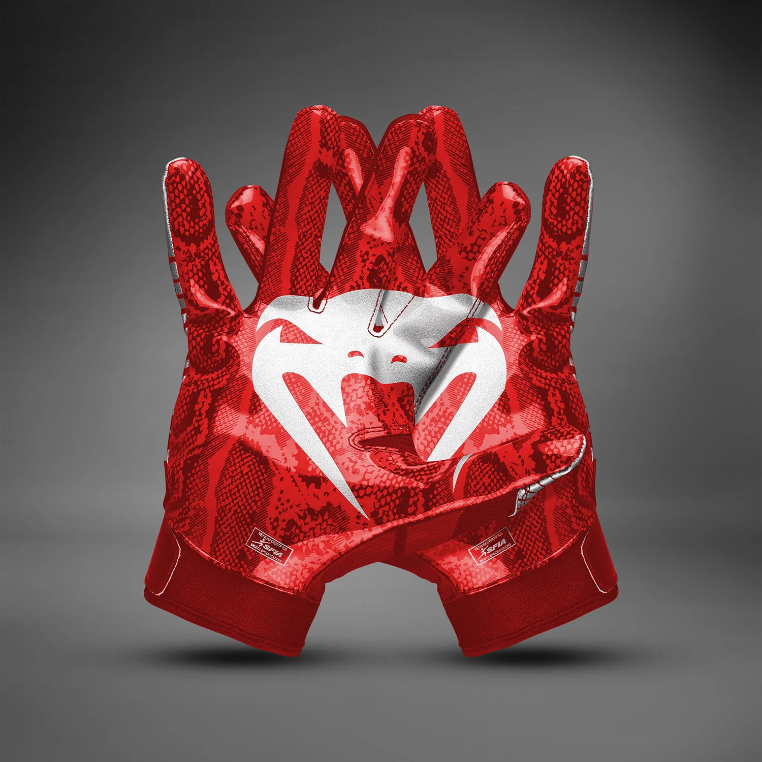 Venum Elite Football Gloves - Red/Silver - Image 6