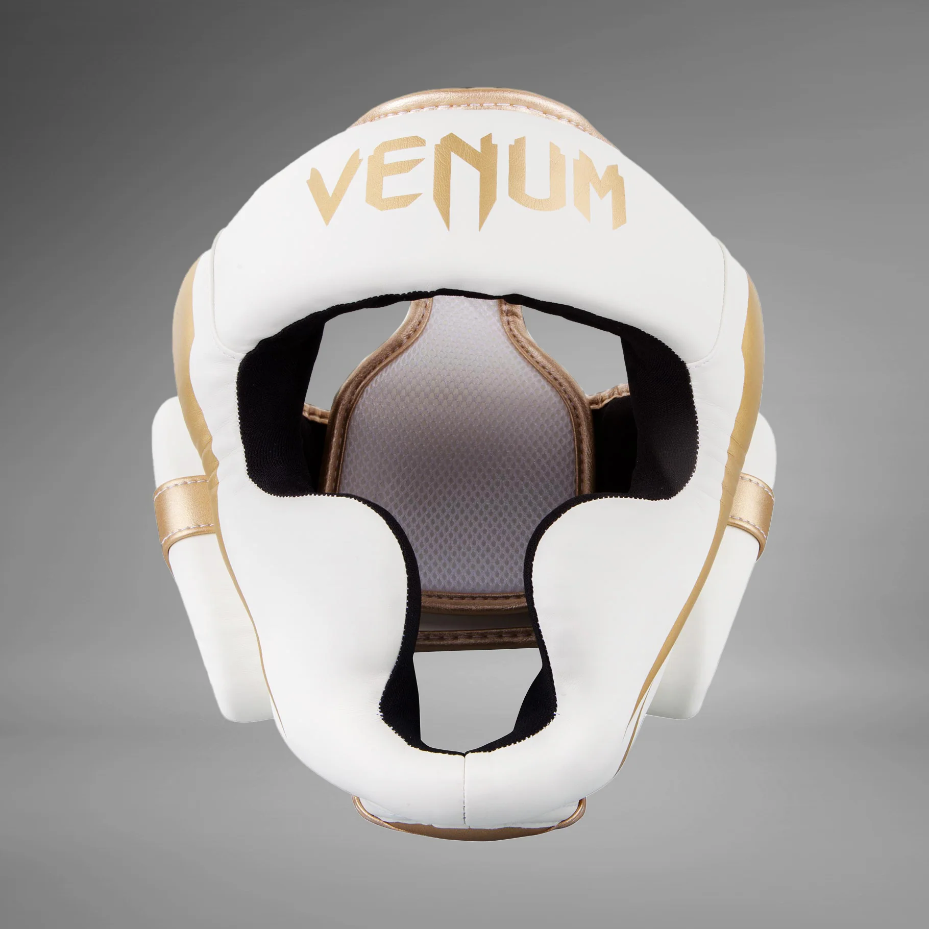 Venum Elite Headgear-White/Gold - Image 2
