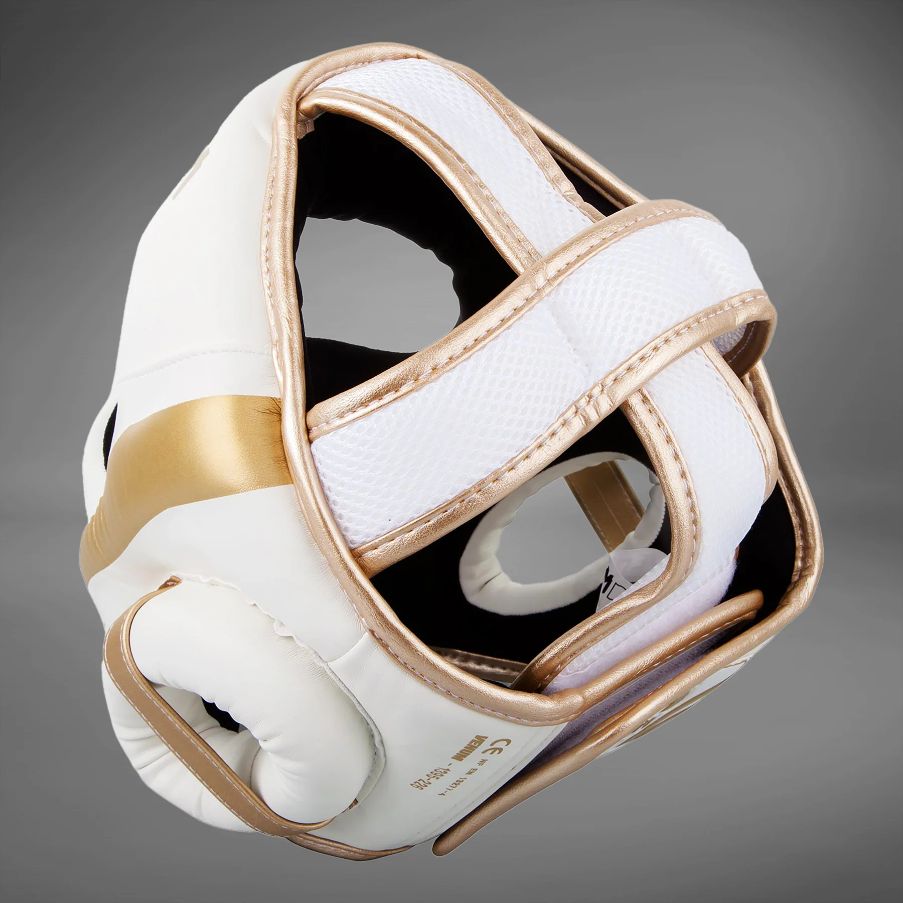 Venum Elite Headgear-White/Gold - Image 7