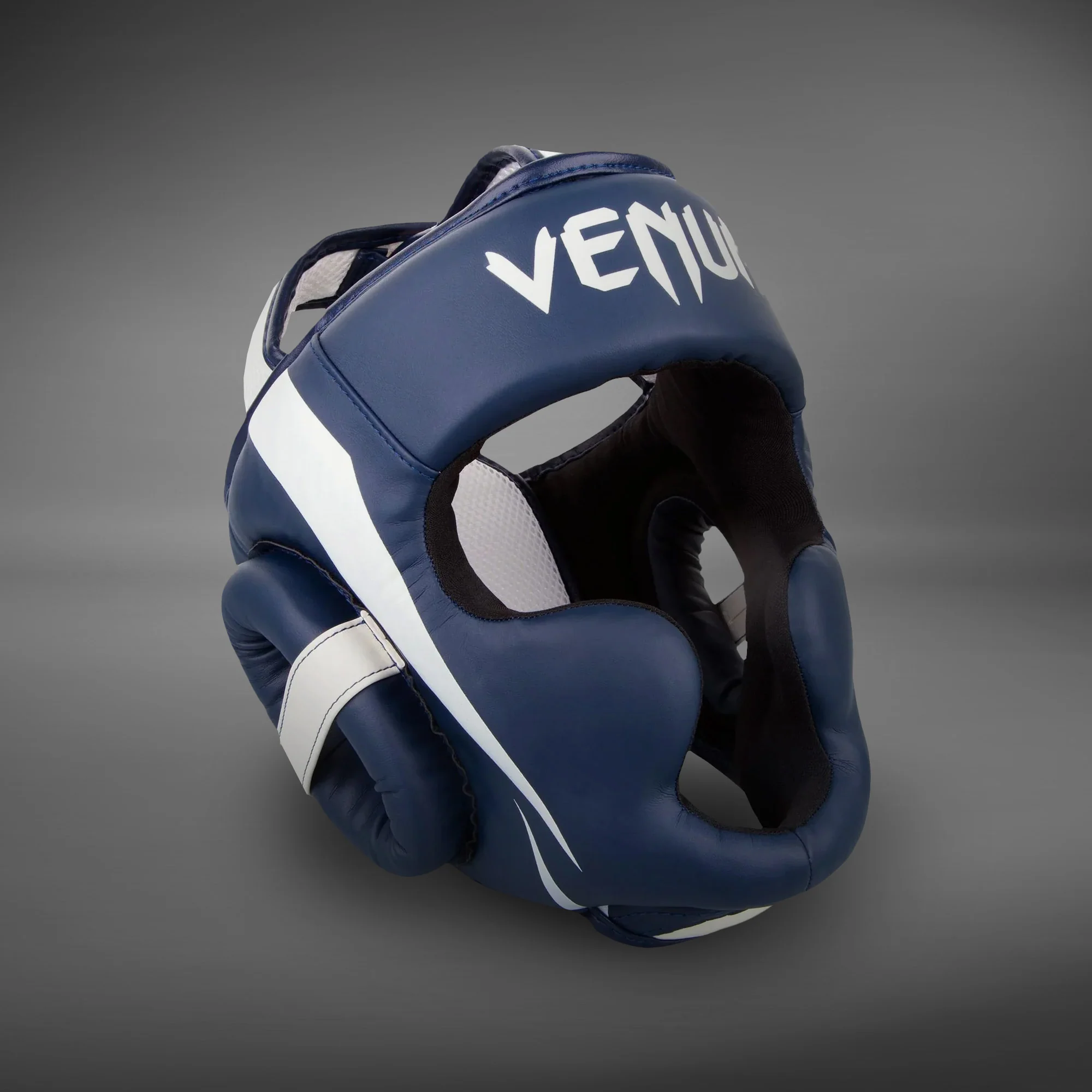 Venum Elite Headgear - White/Navy Blue