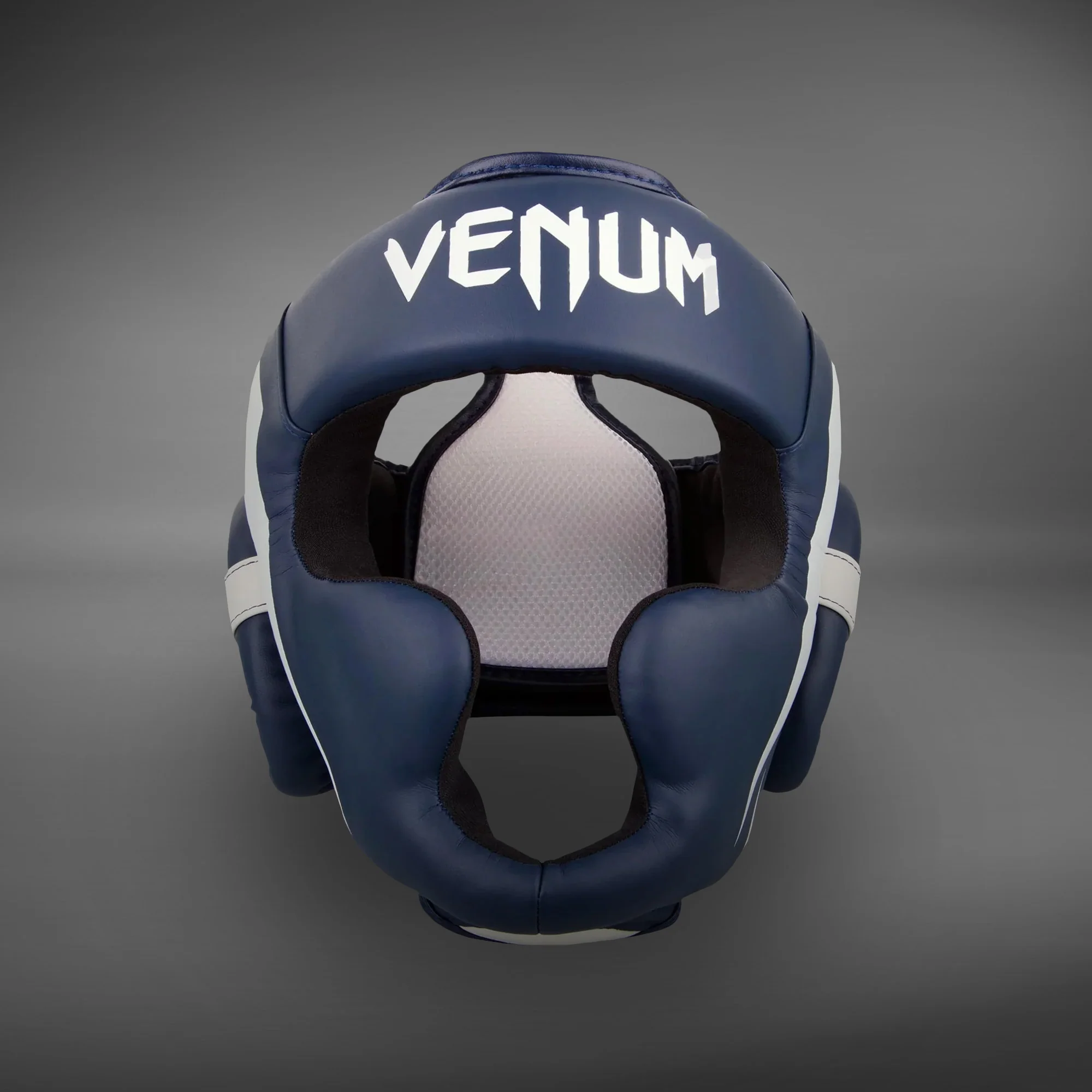 Venum Elite Headgear - White/Navy Blue - Image 2