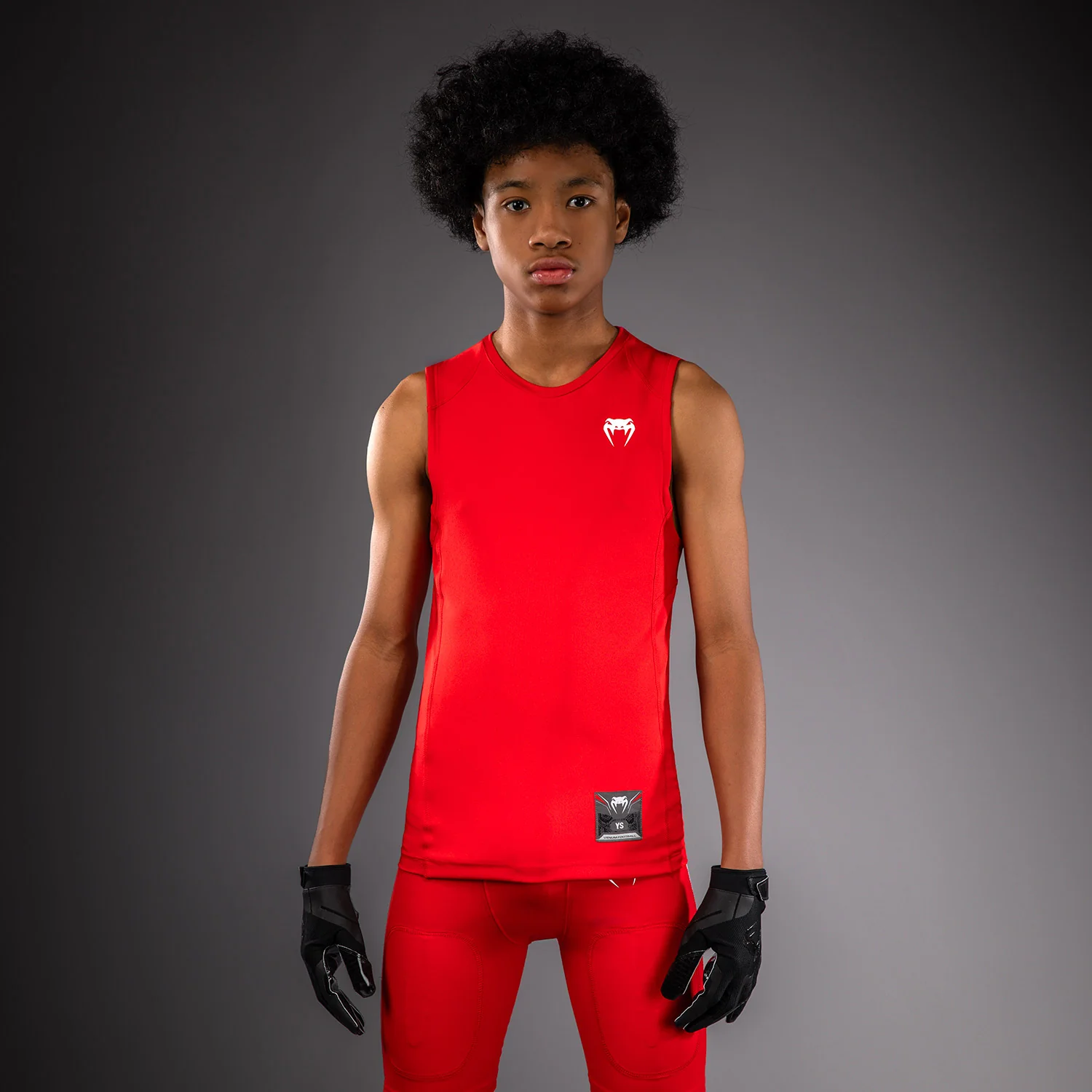 Venum Elite Kids Football Sleeveless Compression Jersey - Red