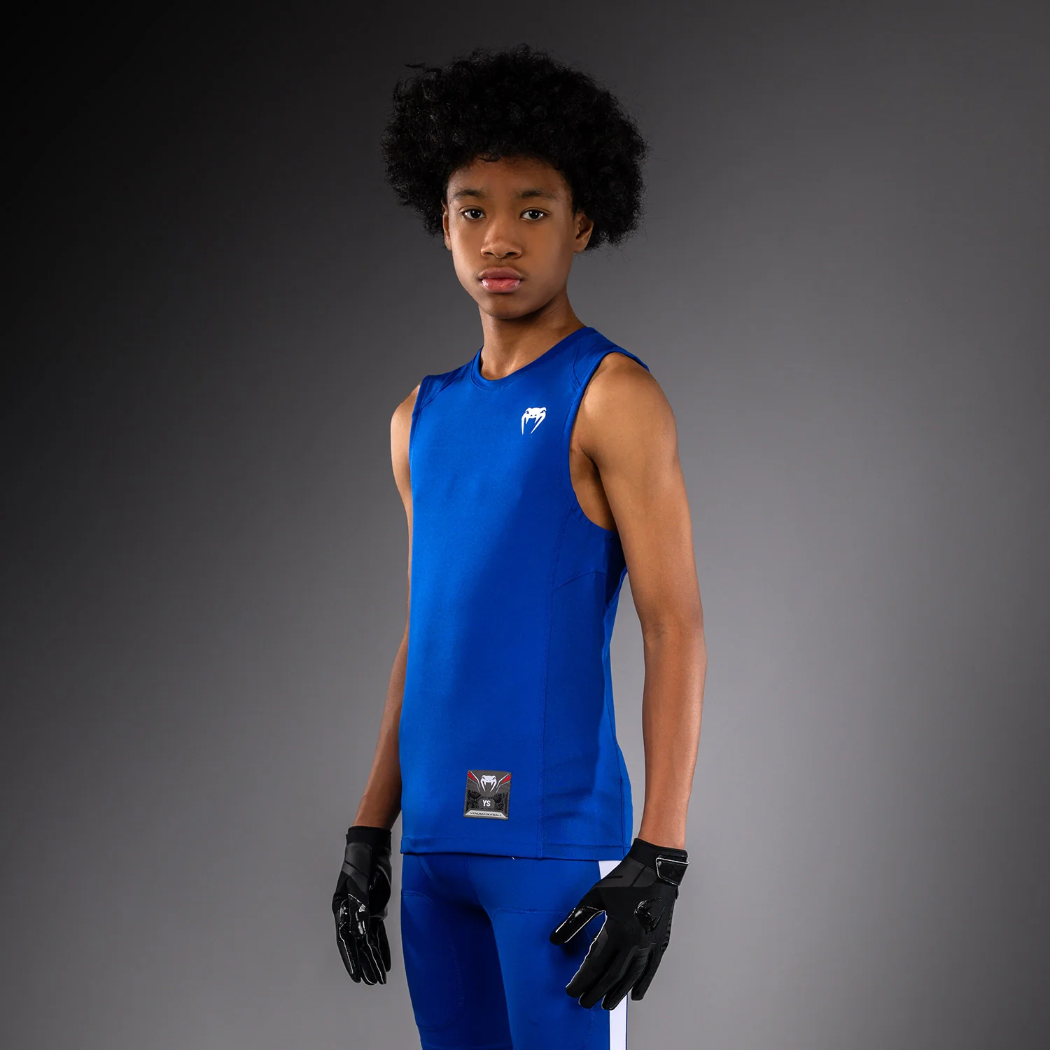 Venum Elite Kids Football Sleeveless Compression Jersey - Royal Blue - Image 2