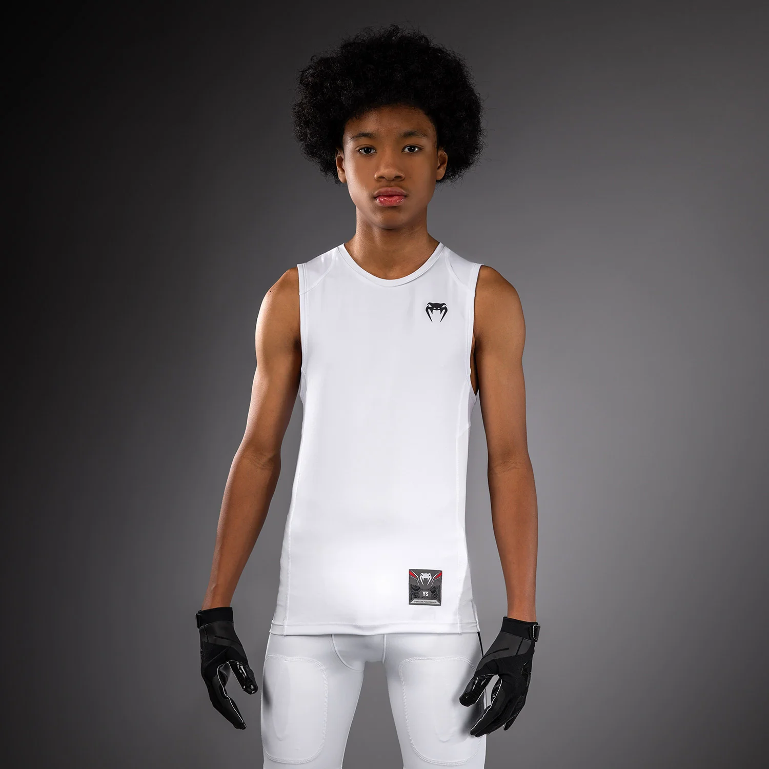 Venum Elite Kids Football Sleeveless Compression Jersey - White