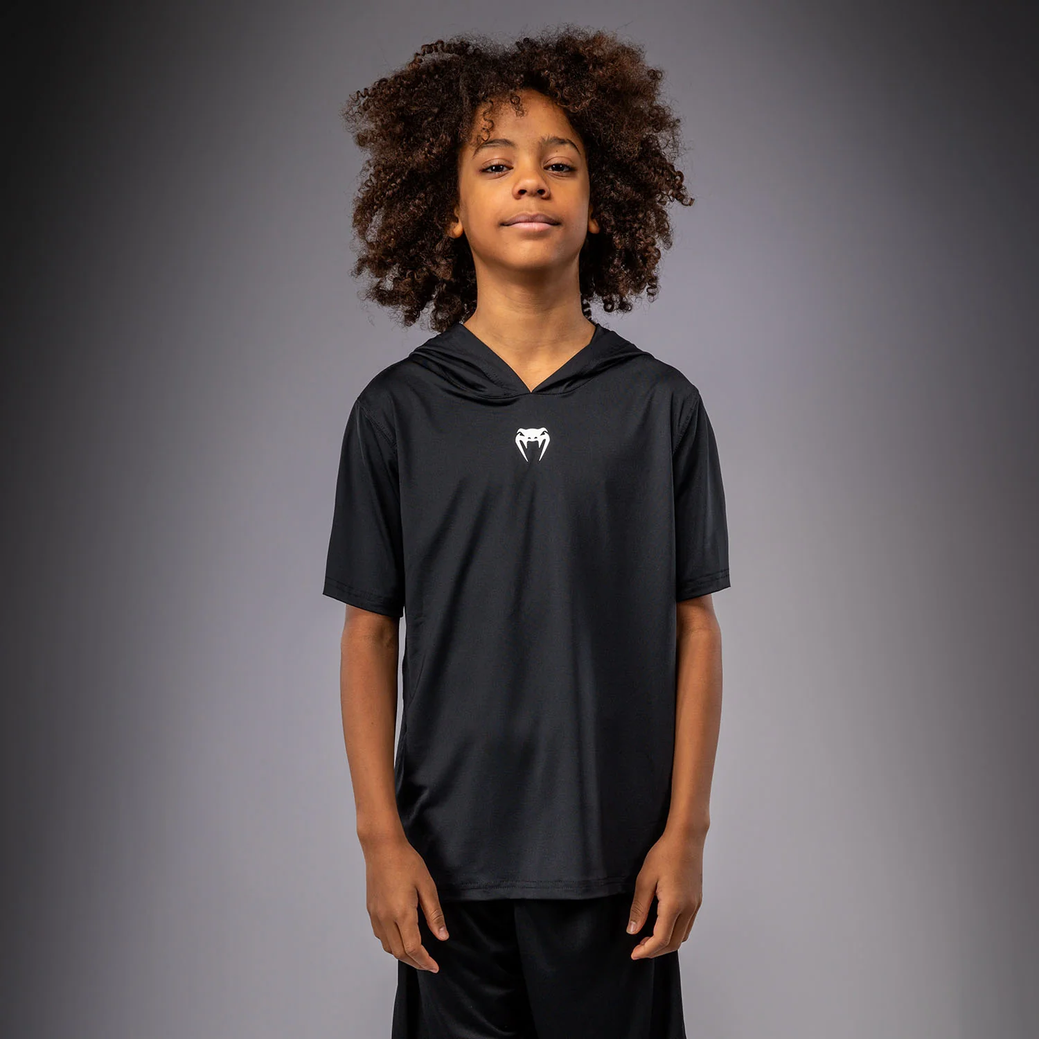 Venum Elite Kids Short Sleeve Dry-Tech Hoodie - Black