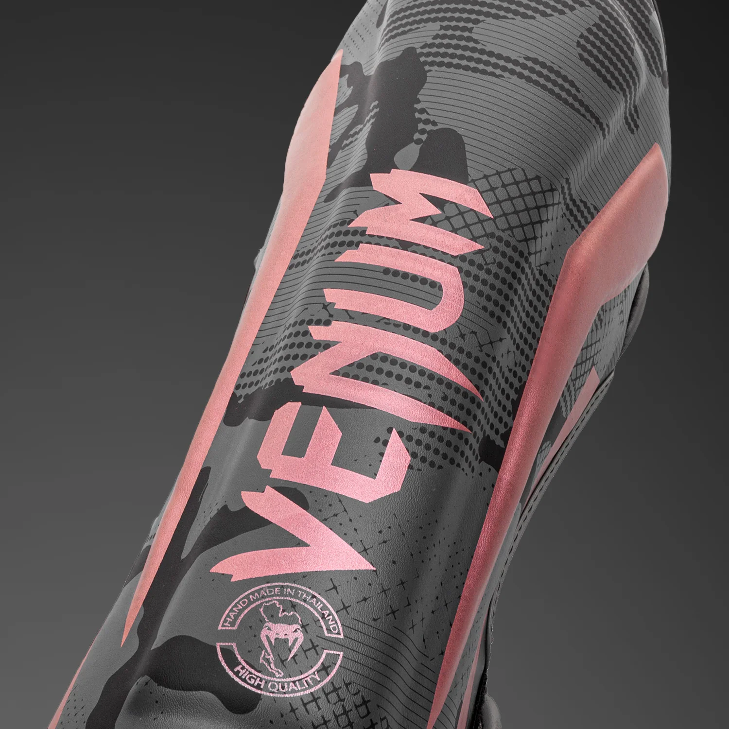 Venum Elite Shin Guard - Black/Rose/Gold - Image 2