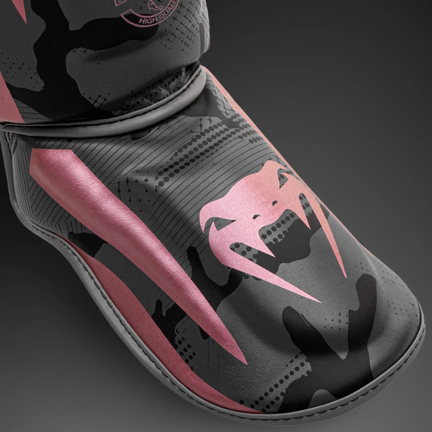 Venum Elite Shin Guard - Black/Rose/Gold - Image 3