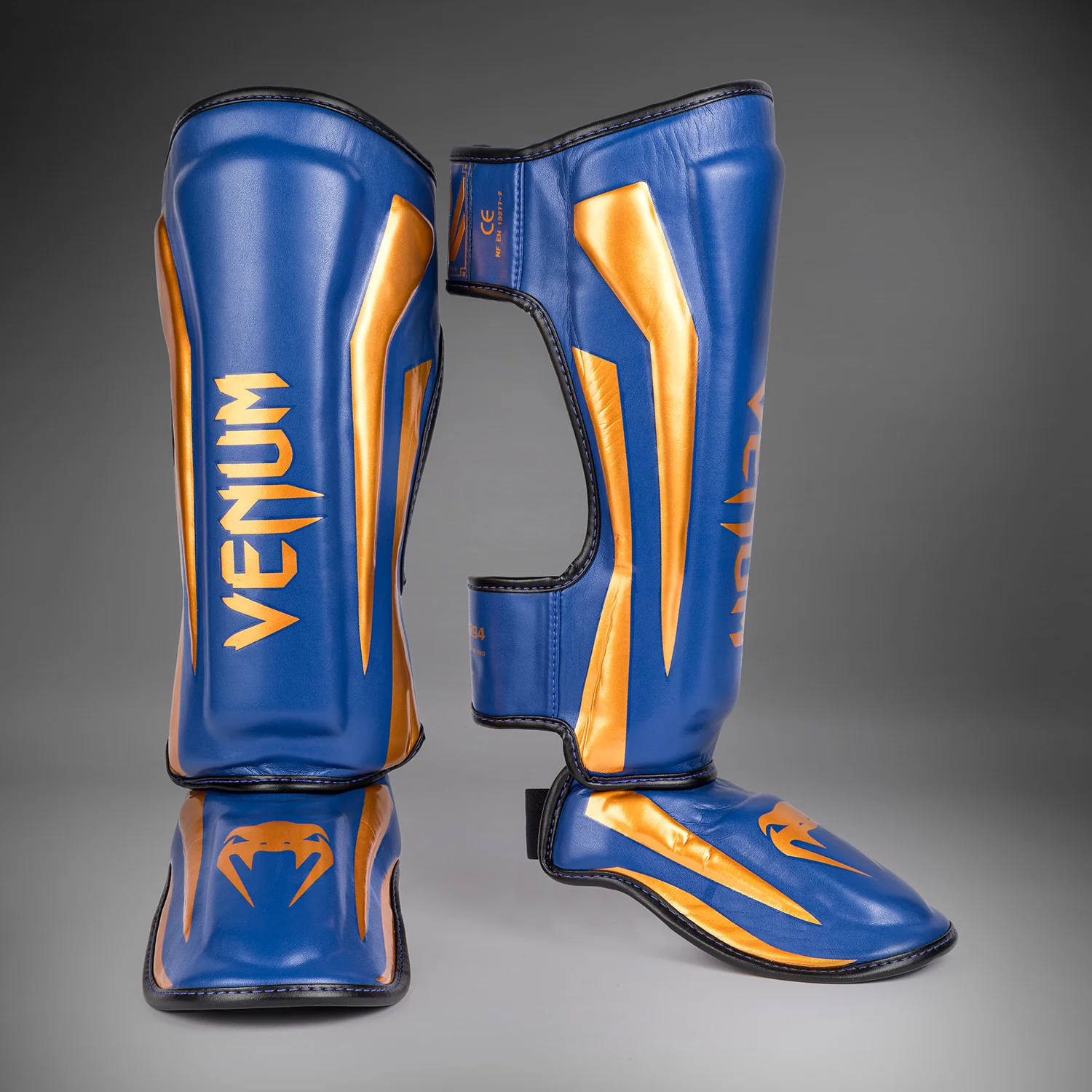 Venum Elite Shin Guards - Royal Blue - Special Edition - Image 2
