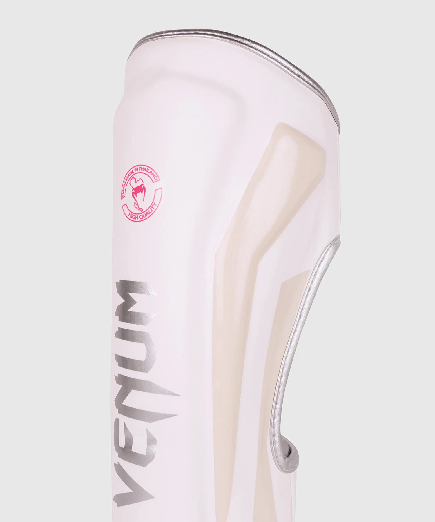Venum Elite Shin Guards - White/Silver-Pink - Image 4