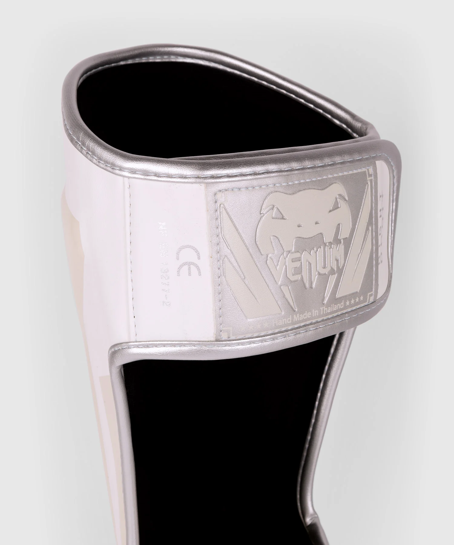 Venum Elite Shin Guards - White/Silver-Pink - Image 5