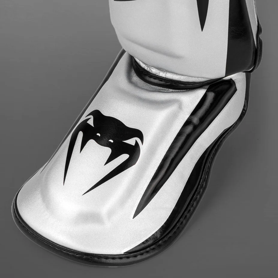 Venum Elite Standup Shinguards - Silver/Black - Image 4