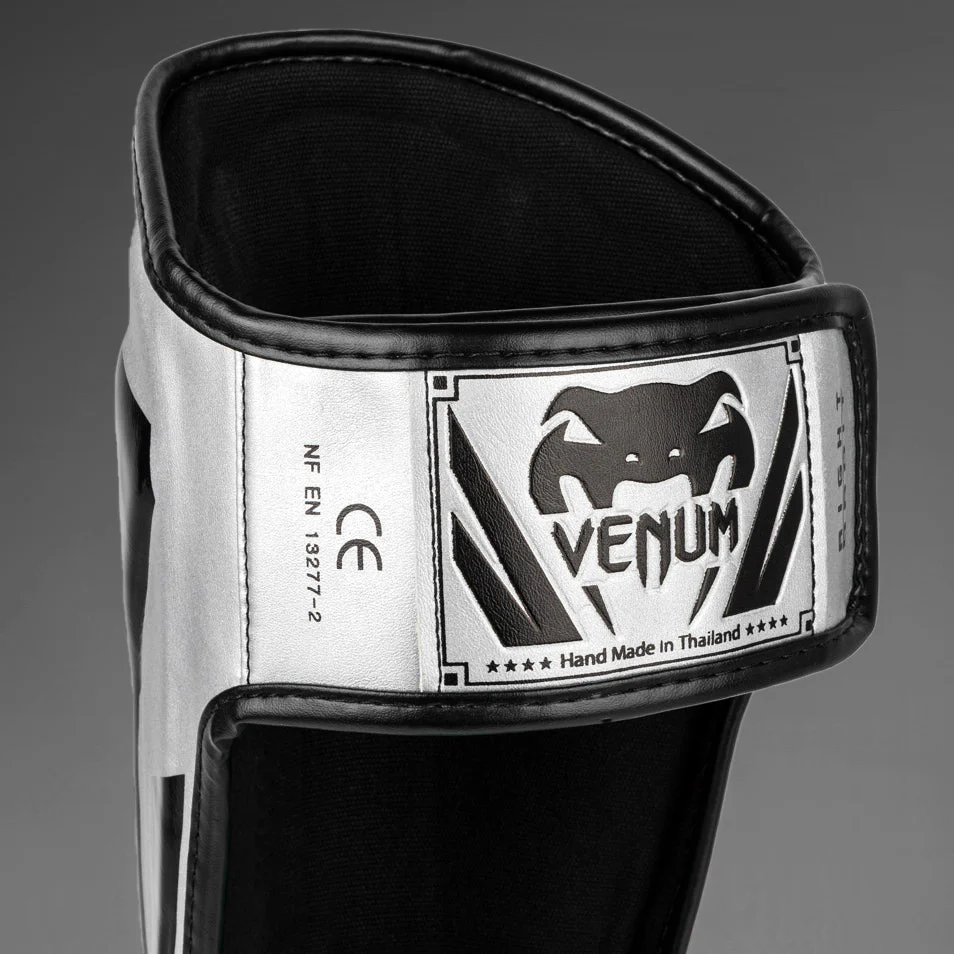 Venum Elite Standup Shinguards - Silver/Black - Image 5