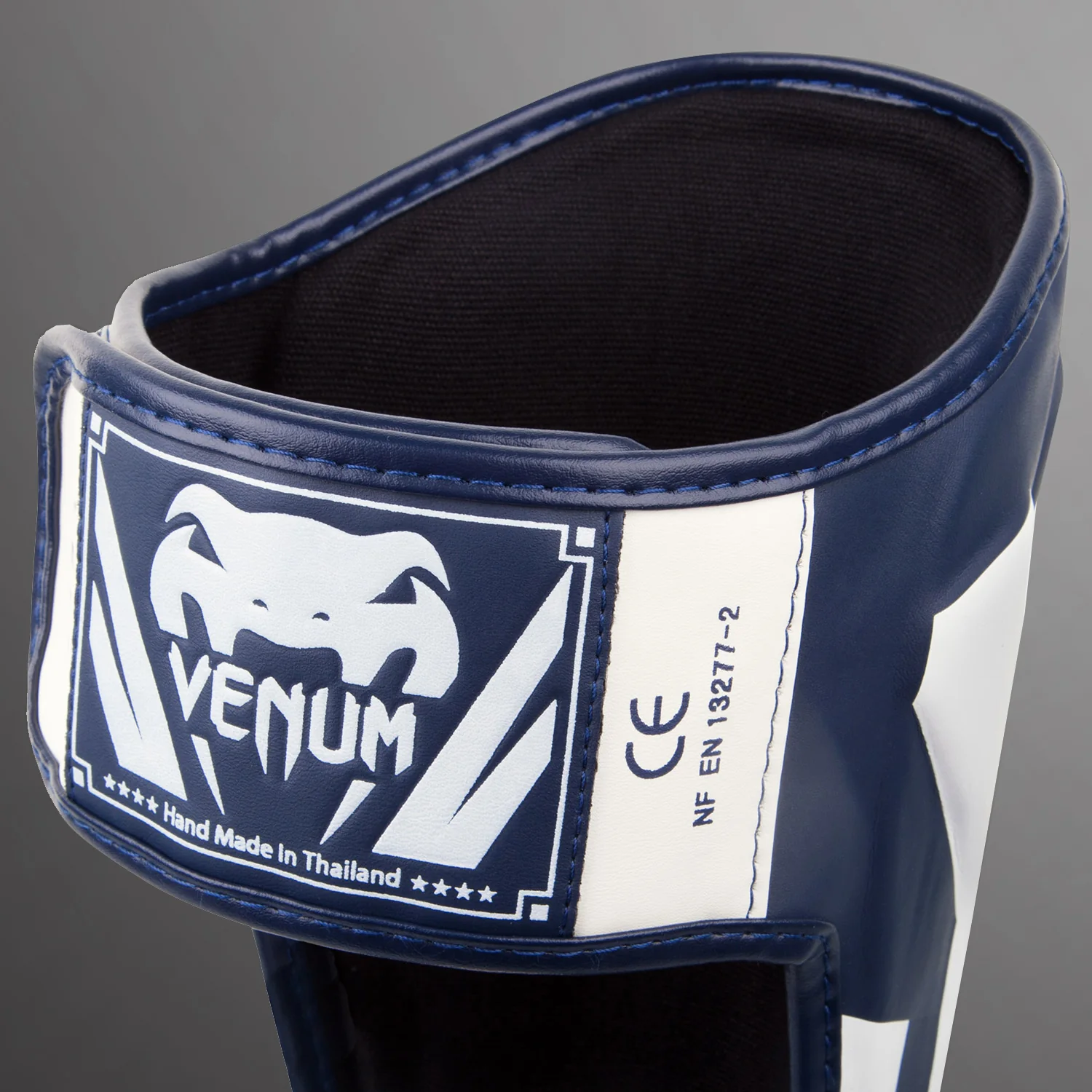 Venum Elite Standup Shin guards - White/Navy Blue - Image 3