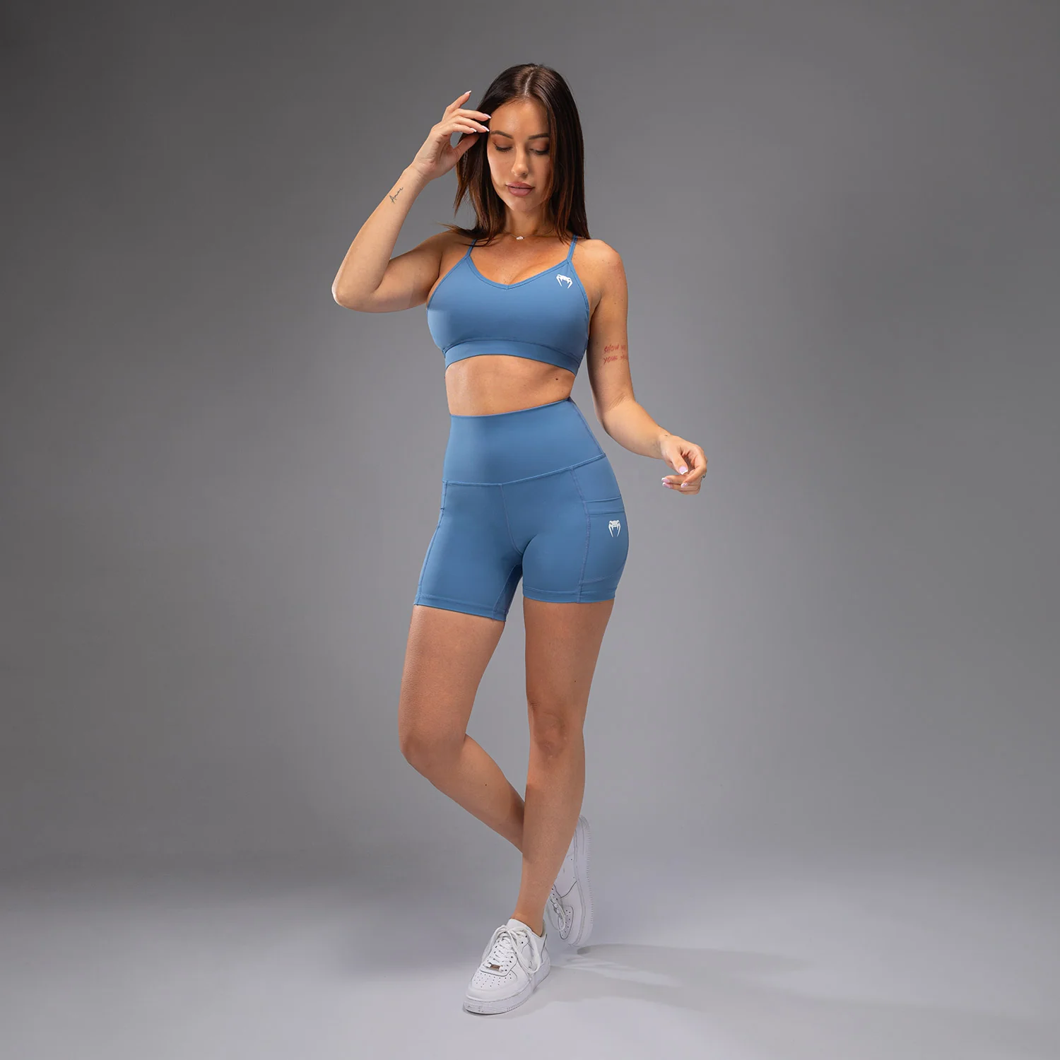 Venum Essential Women's Bike Shorts - Storm Blue - Image 8