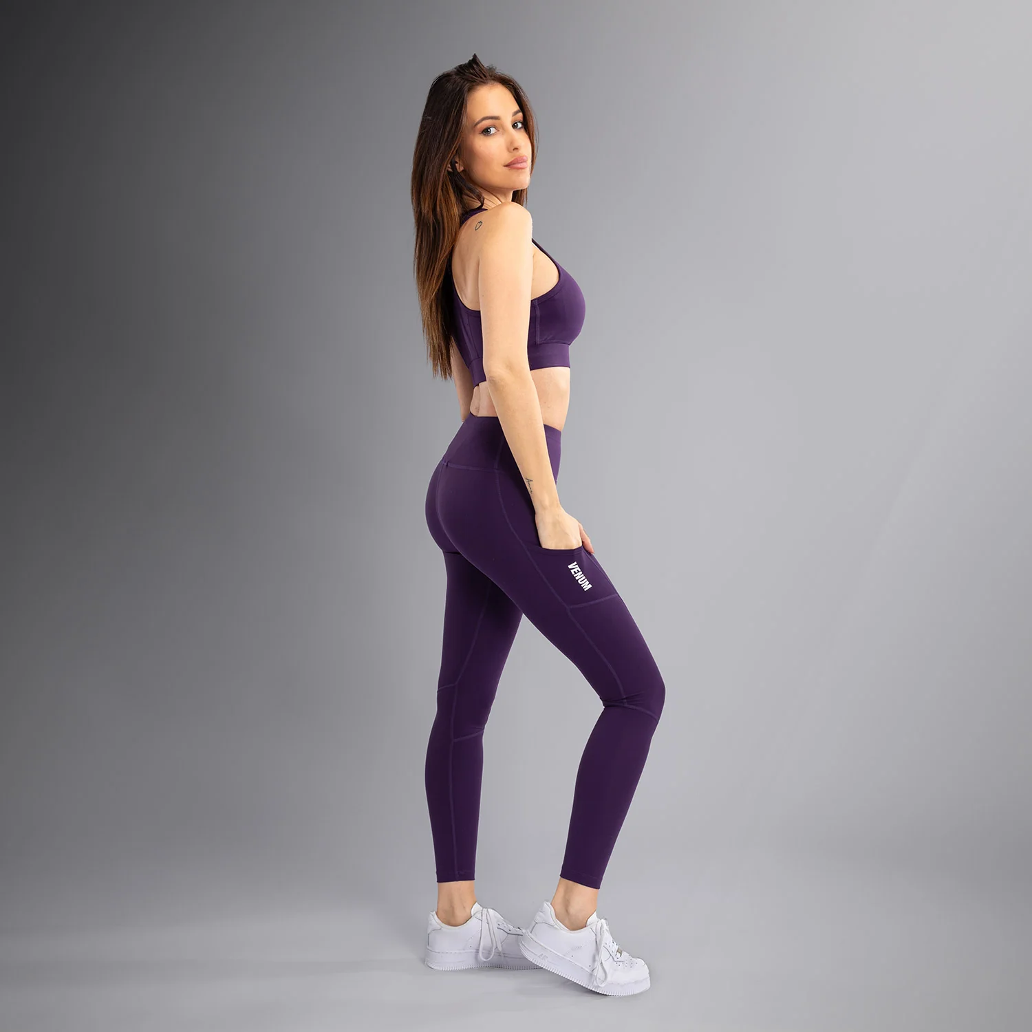 Venum Essential Women's Performance Leggings - Deep Purple - Image 4