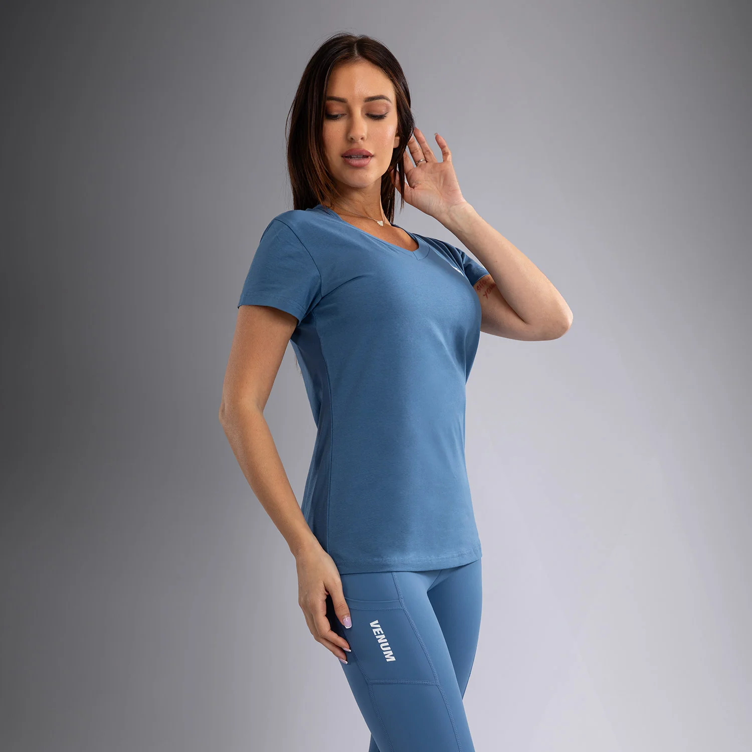 Venum Essential Women's T-Shirt - Storm Blue - Image 4