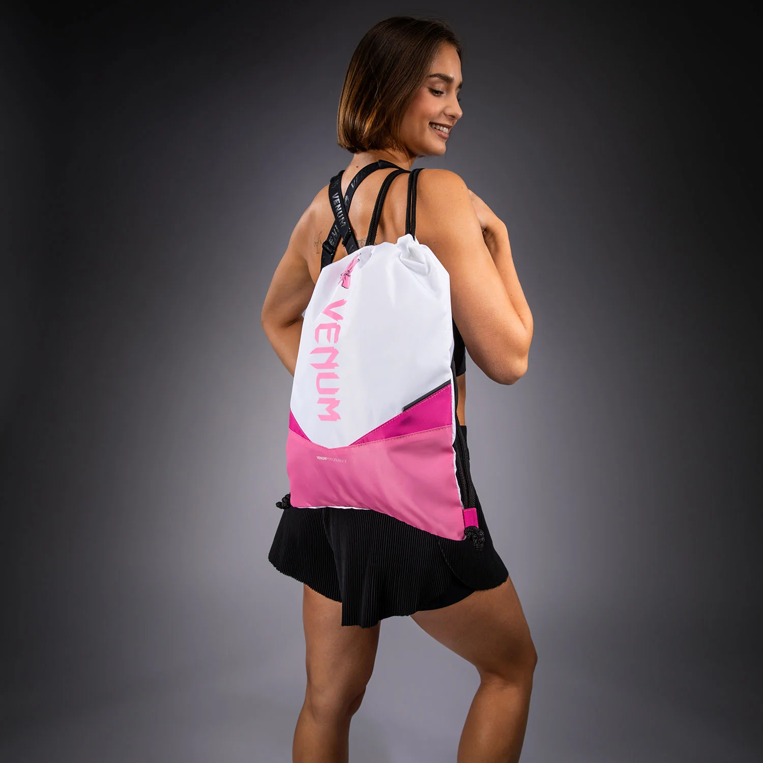 Venum Evo 2 Flower Drawstring Bag (10-15L)  - White/ Candy Pink - Image 4