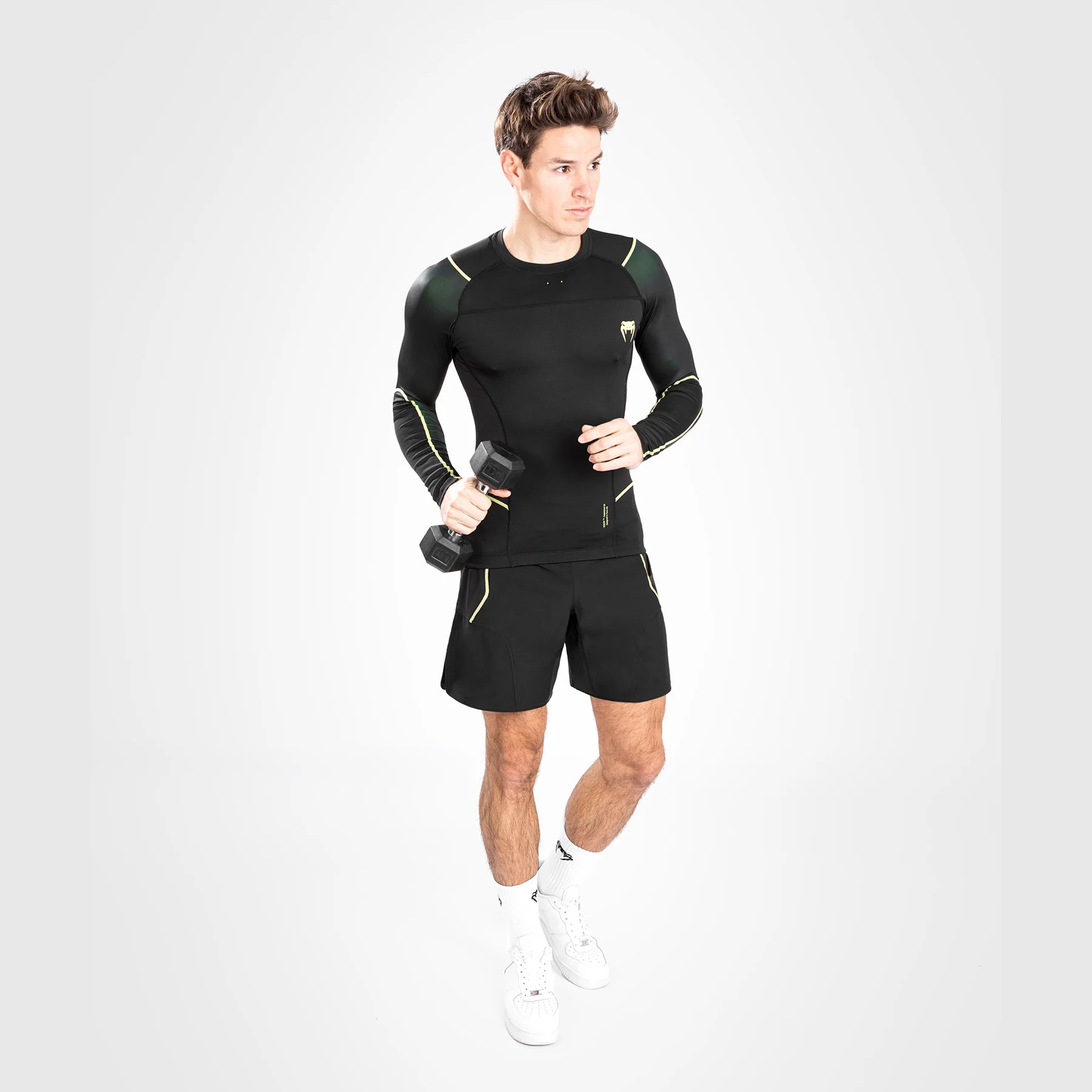 Venum Fusion 2.0 Rashguard long sleeves - Black/Yellow - Image 3