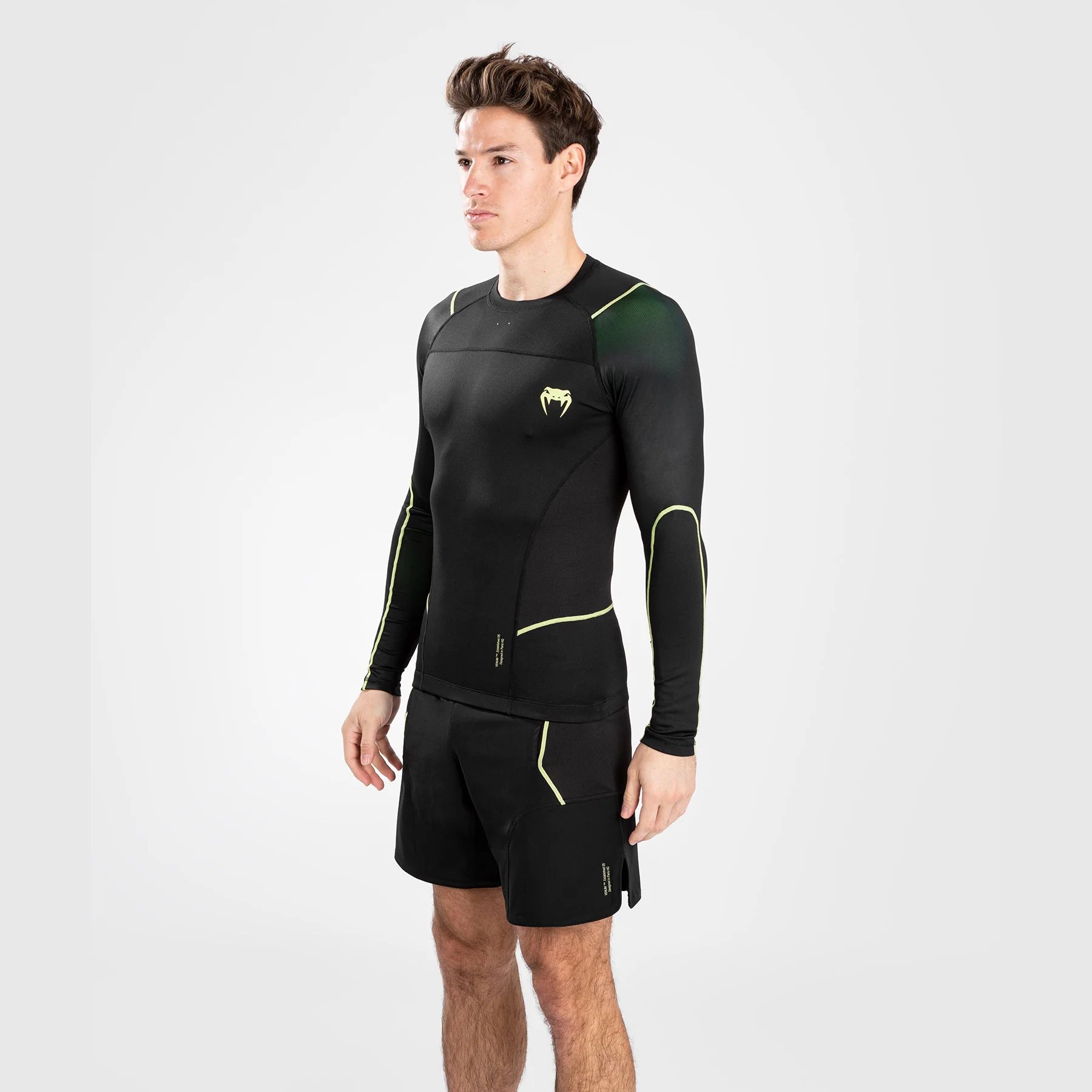 Venum Fusion 2.0 Rashguard long sleeves - Black/Yellow - Image 4