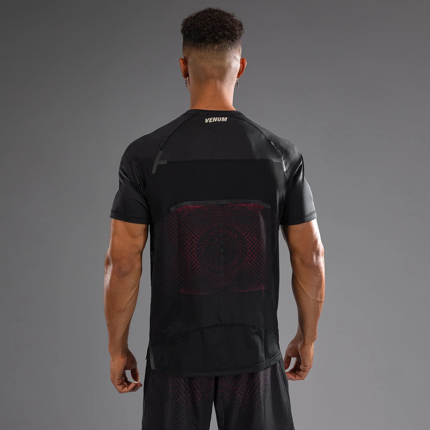 Venum G-Fit Air Men's Dry-Tech T-Shirt - Deep Black / Fire Red - Image 5