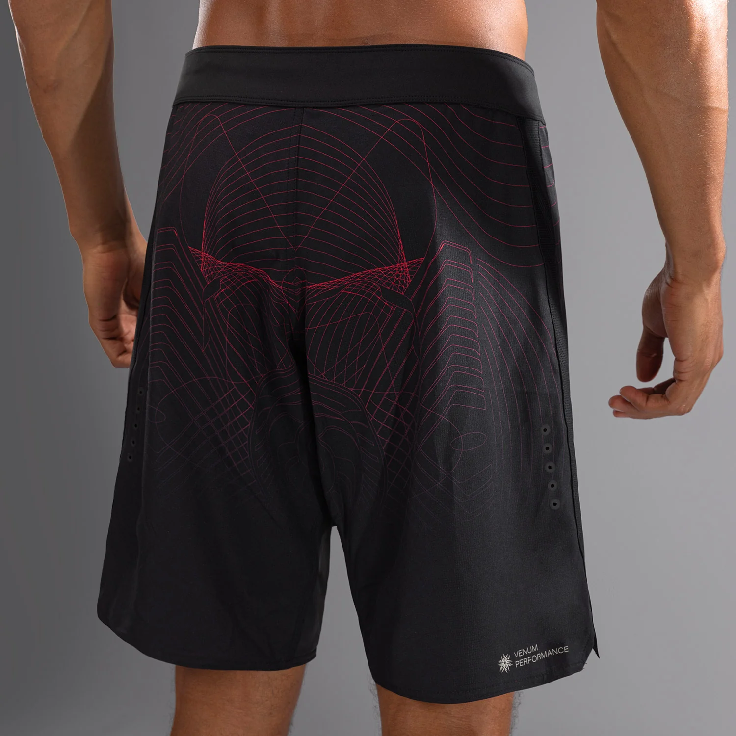 Venum G-Fit Air Men's Fight Shorts - Deep Black/Fire Red - Image 6