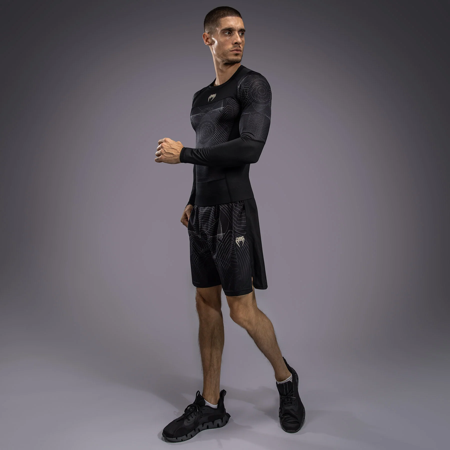 Venum G-Fit Air Men's Long Sleeve Rashguard - Deep Black/Desert Sand - Image 4