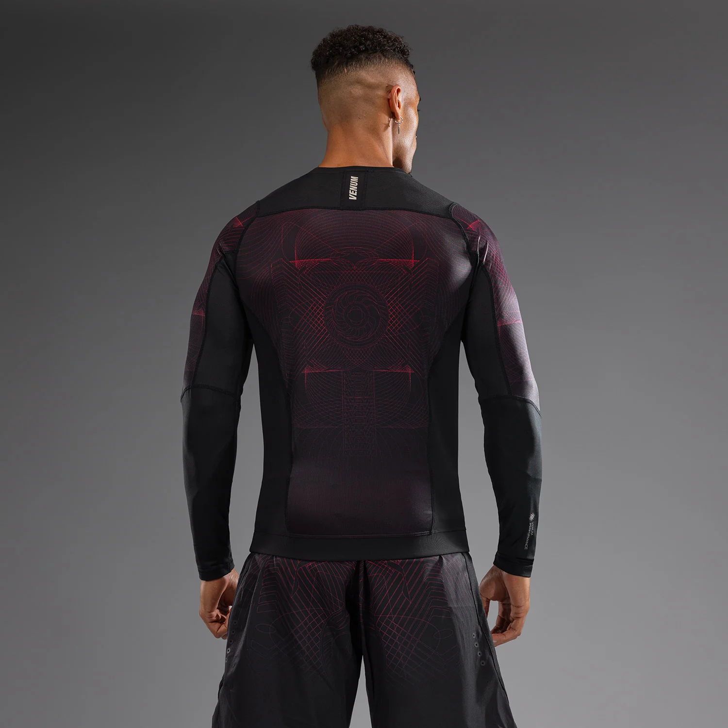 Venum G-Fit Air Men's Long Sleeve Rashguard - Deep Black/Fire Red - Image 2