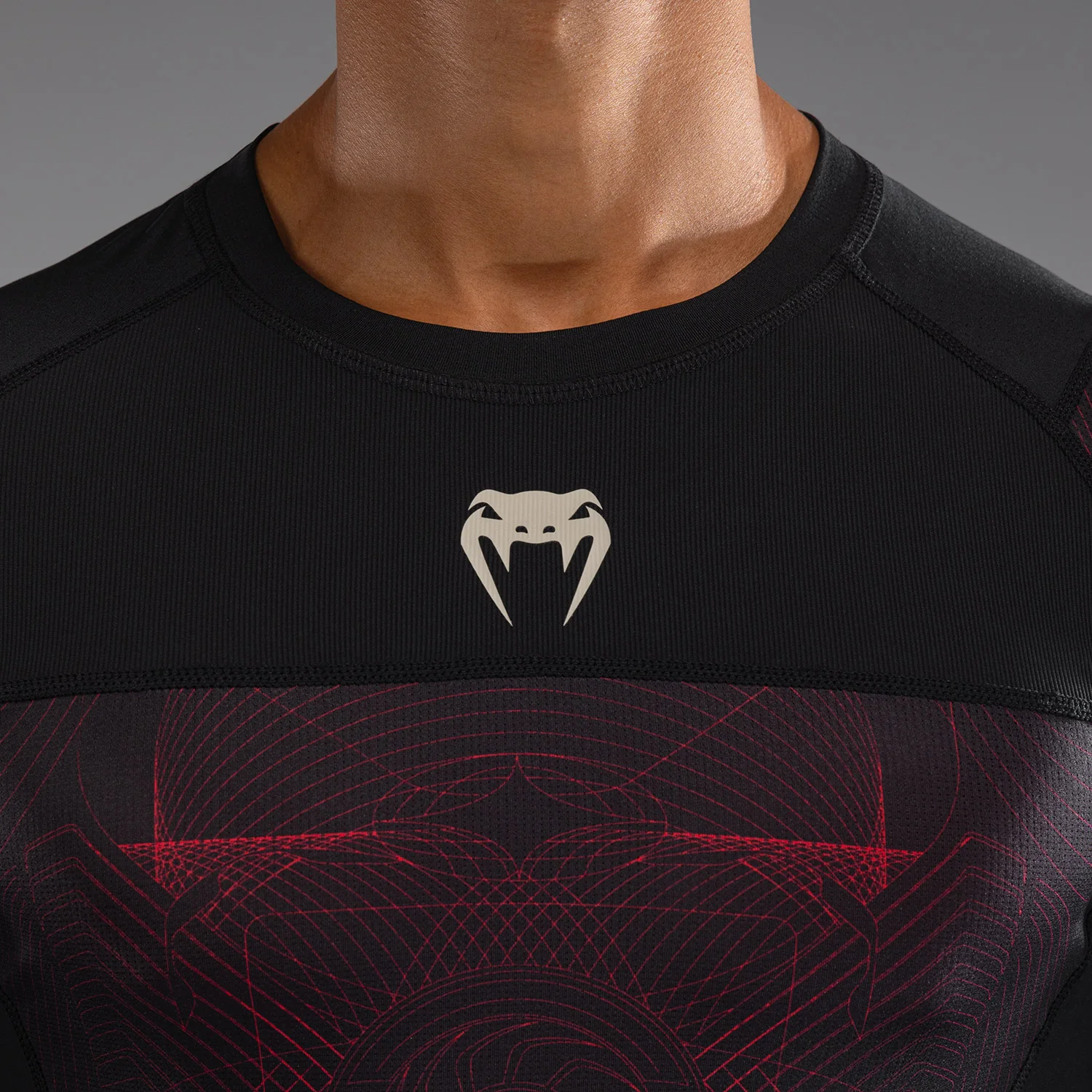 Venum G-Fit Air Men's Long Sleeve Rashguard - Deep Black/Fire Red - Image 5