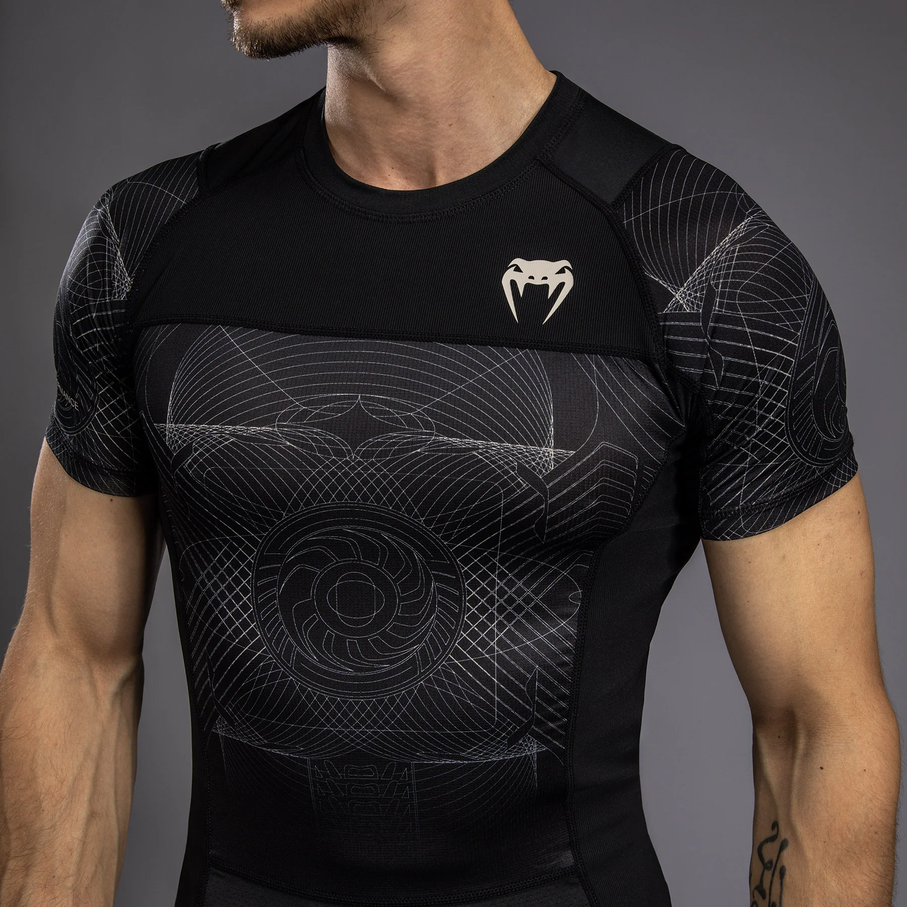 Venum G-Fit Air Men's Short Sleeve Rashguard - Deep Black/Desert Sand - Image 6