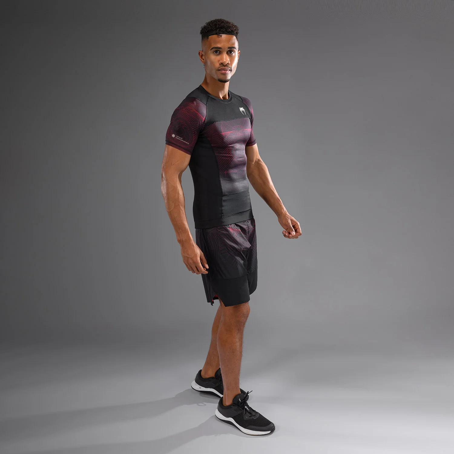 Venum G-Fit Air Men's Short Sleeve Rashguard - Deep Black/Fire Red - Image 4