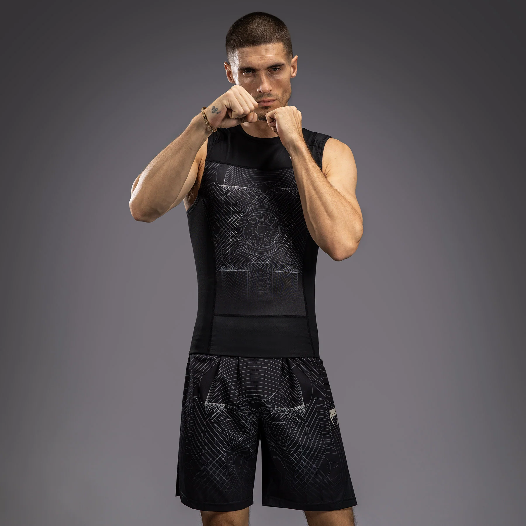 Venum G-Fit Air Men's Sleeveless Rashguard - Deep Black/Desert Sand - Image 3
