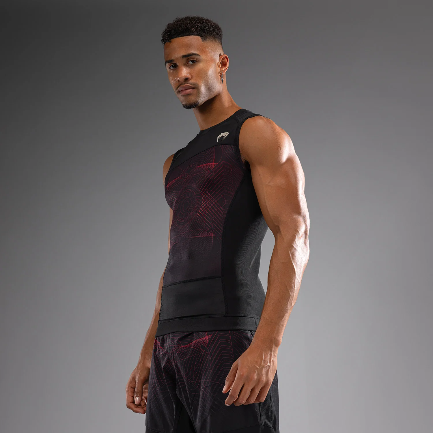Venum G-Fit Air Men's Sleeveless Rashguard - Deep Black/Fire Red - Image 4