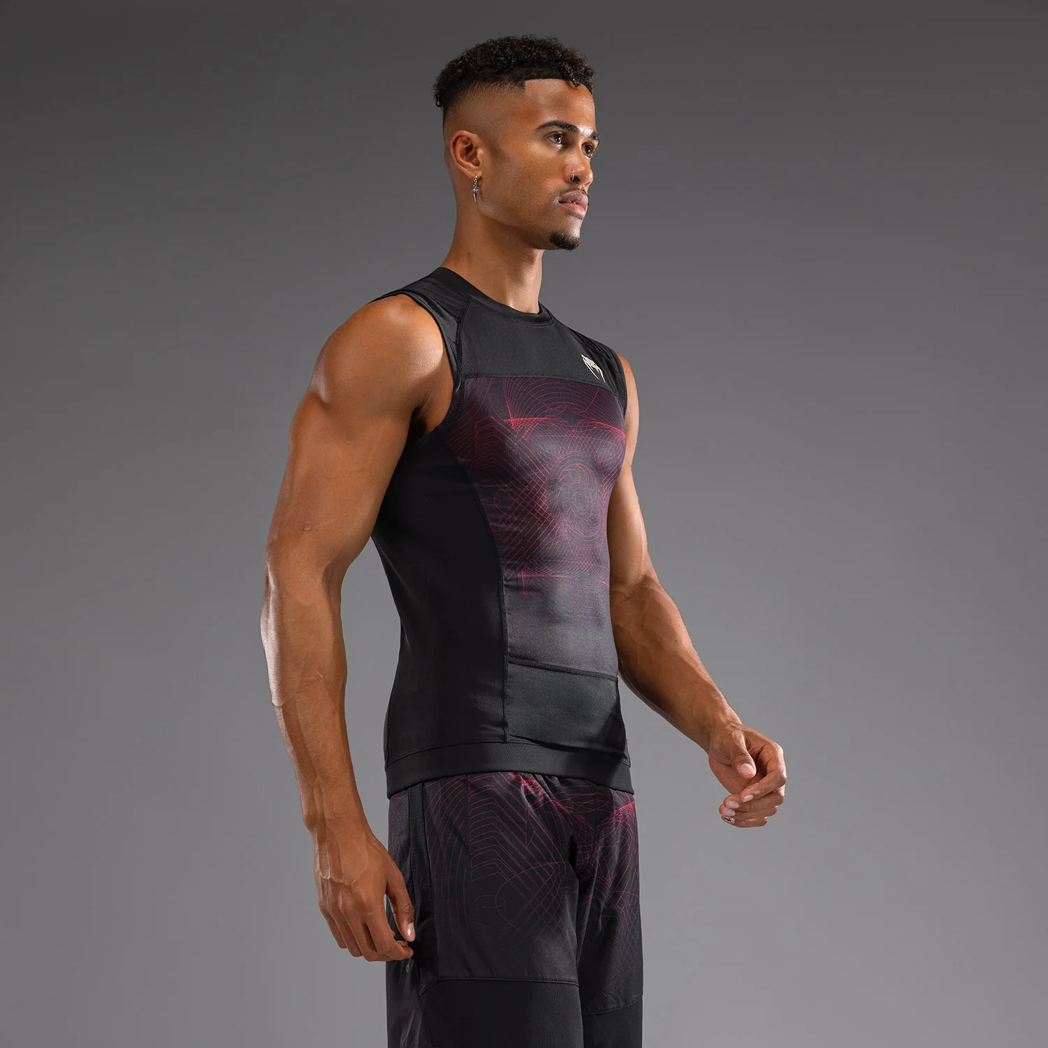 Venum G-Fit Air Men's Sleeveless Rashguard - Deep Black/Fire Red - Image 5