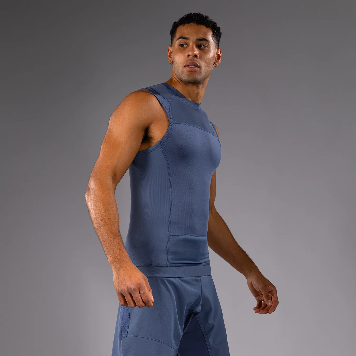 Venum G-Fit Air Men's Sleeveless Rashguard - Foggy Blue - Image 2