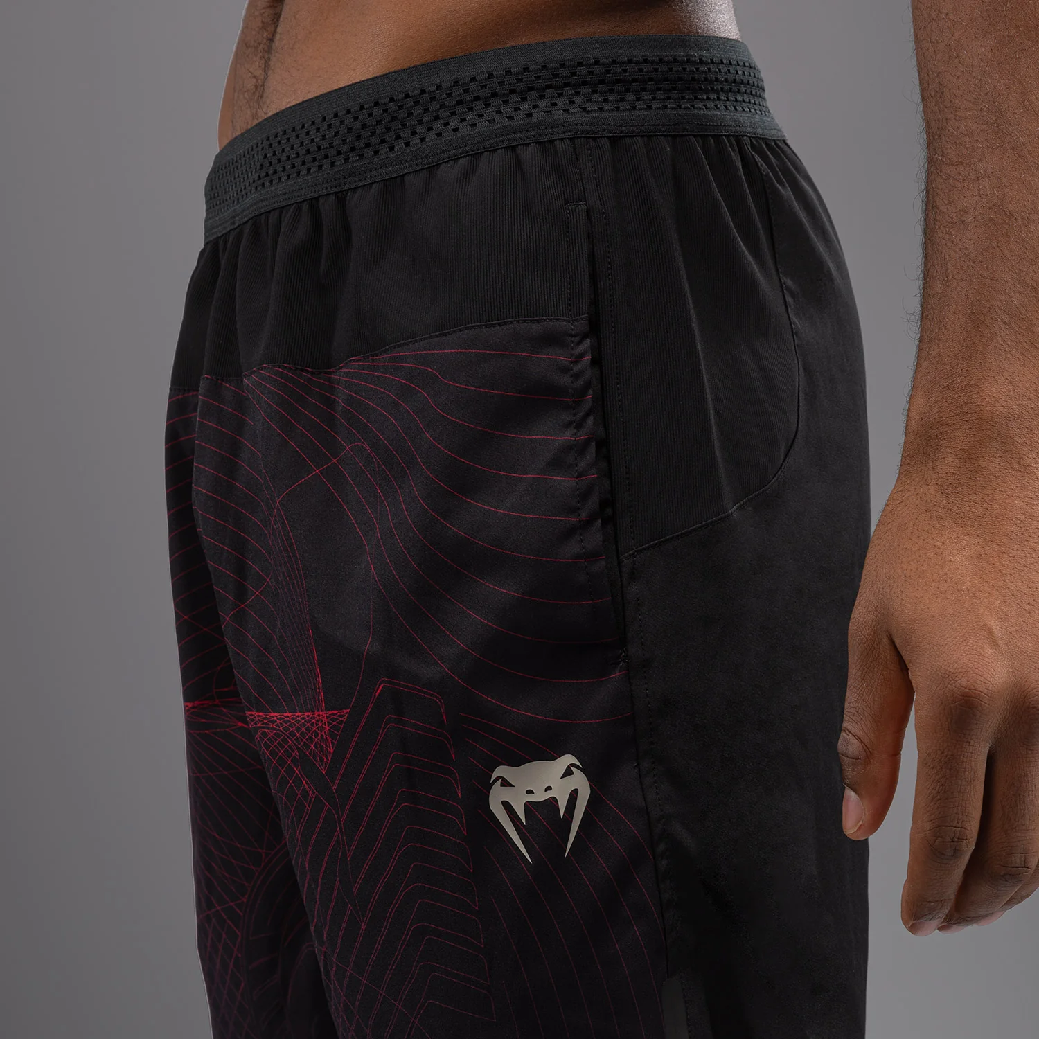 Venum G-Fit Air Men's Training Shorts - Deep Black/Fire Red - Image 5